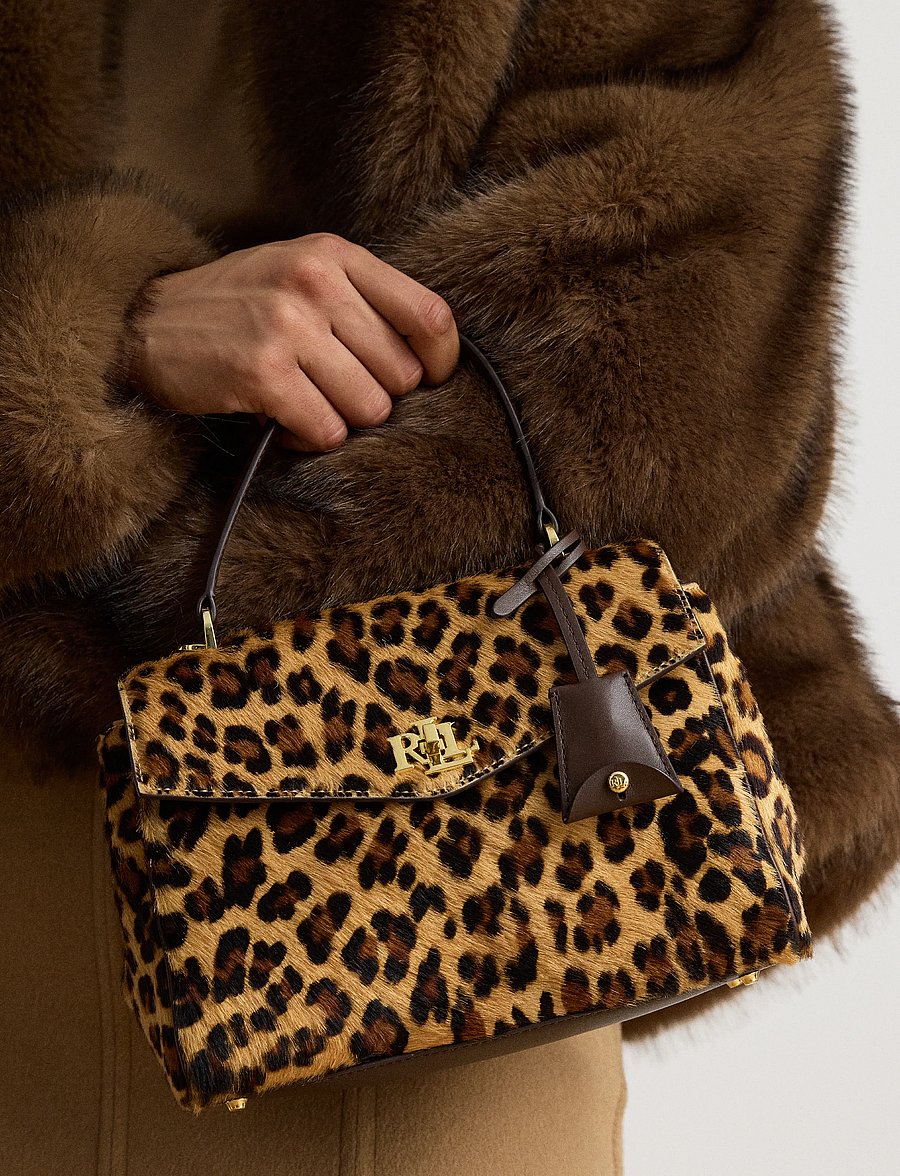 Lauren Ralph Lauren - Print Haircalf Small Farrah Soft Satchel - umhängetaschen - modern leopard/ch - 5