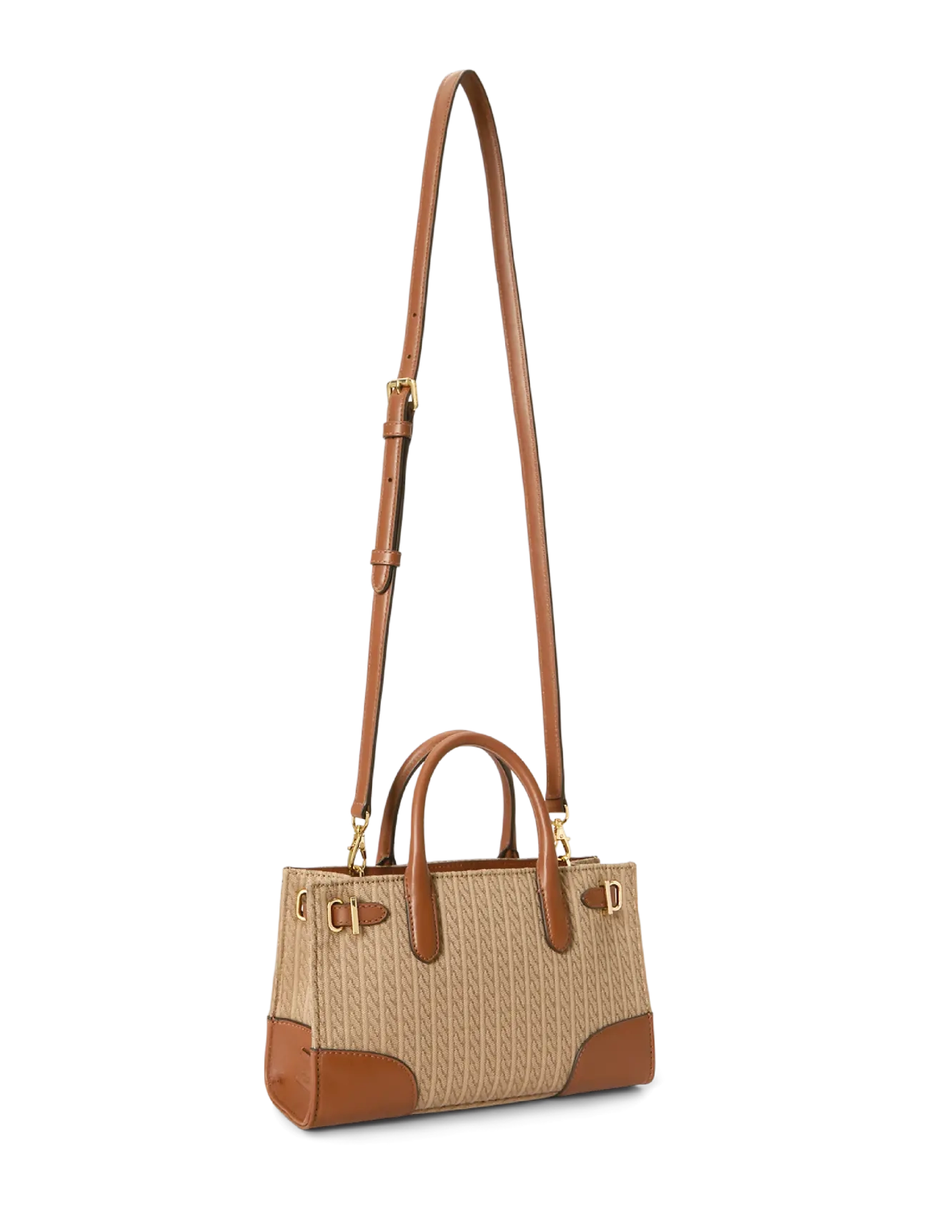Lauren Ralph Lauren - Mini-Cable Jacquard Small Devyn Tote Bag - khaki/lauren tan - 1