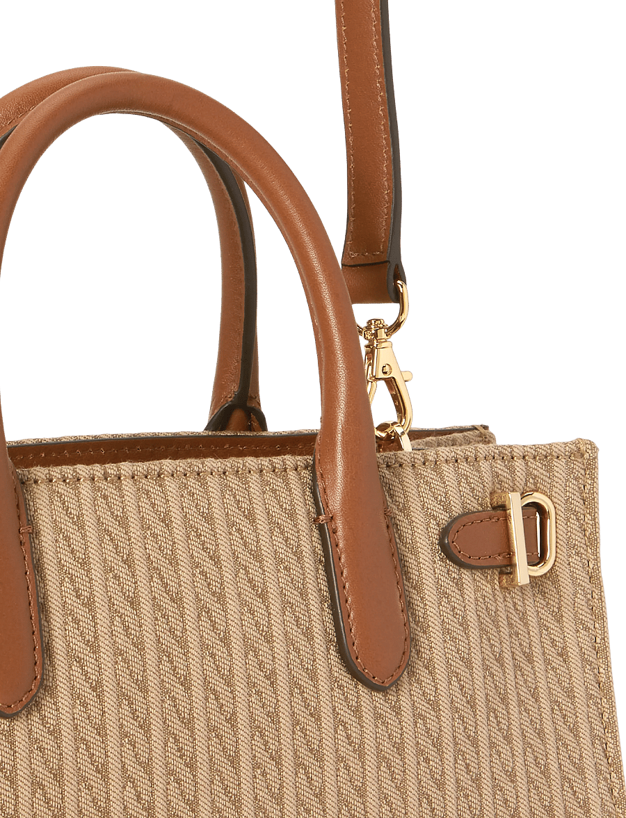 Lauren Ralph Lauren - Mini-Cable Jacquard Small Devyn Tote Bag - tote töskur - khaki/lauren tan - 4