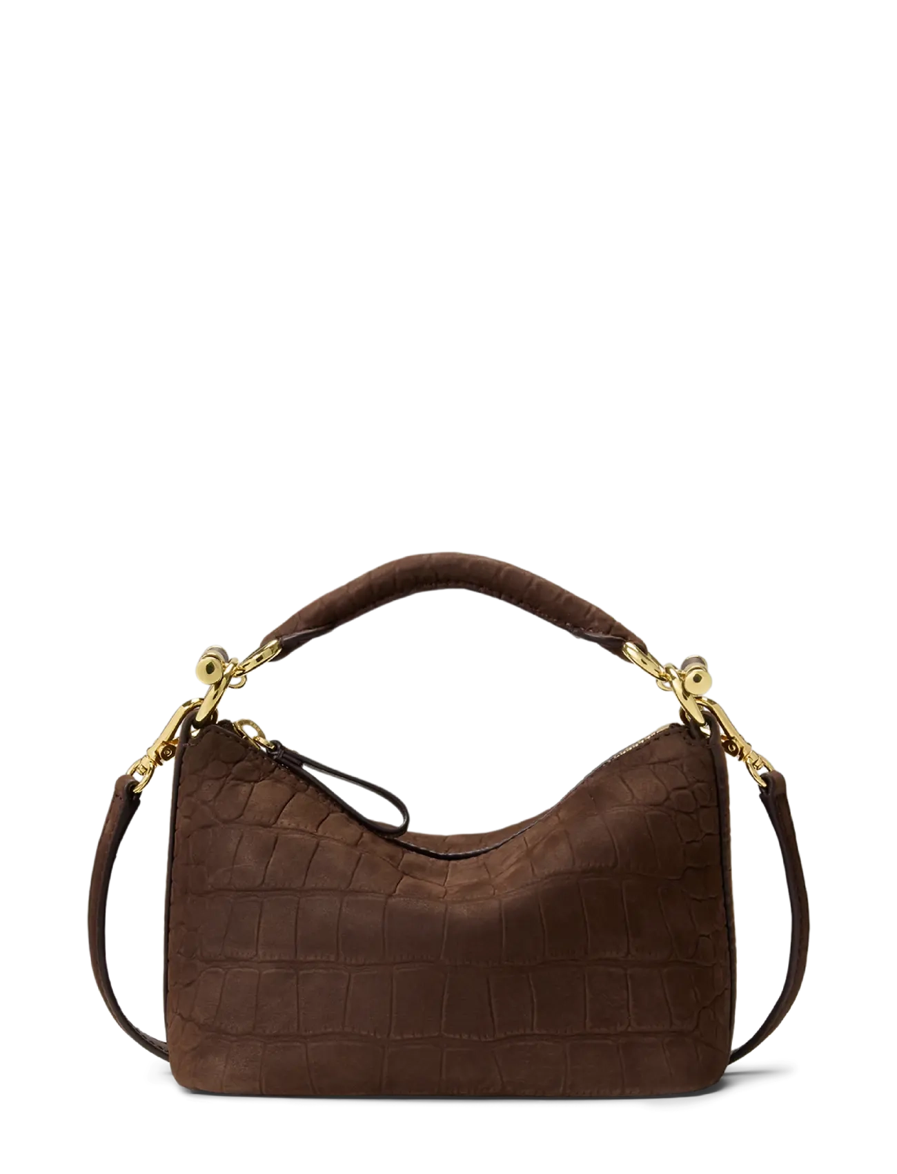 Lauren Ralph Lauren Embossed Nubuck Mini Blaike Shoulder Bag - Taschen - CHESTNUT BROWN / brown
