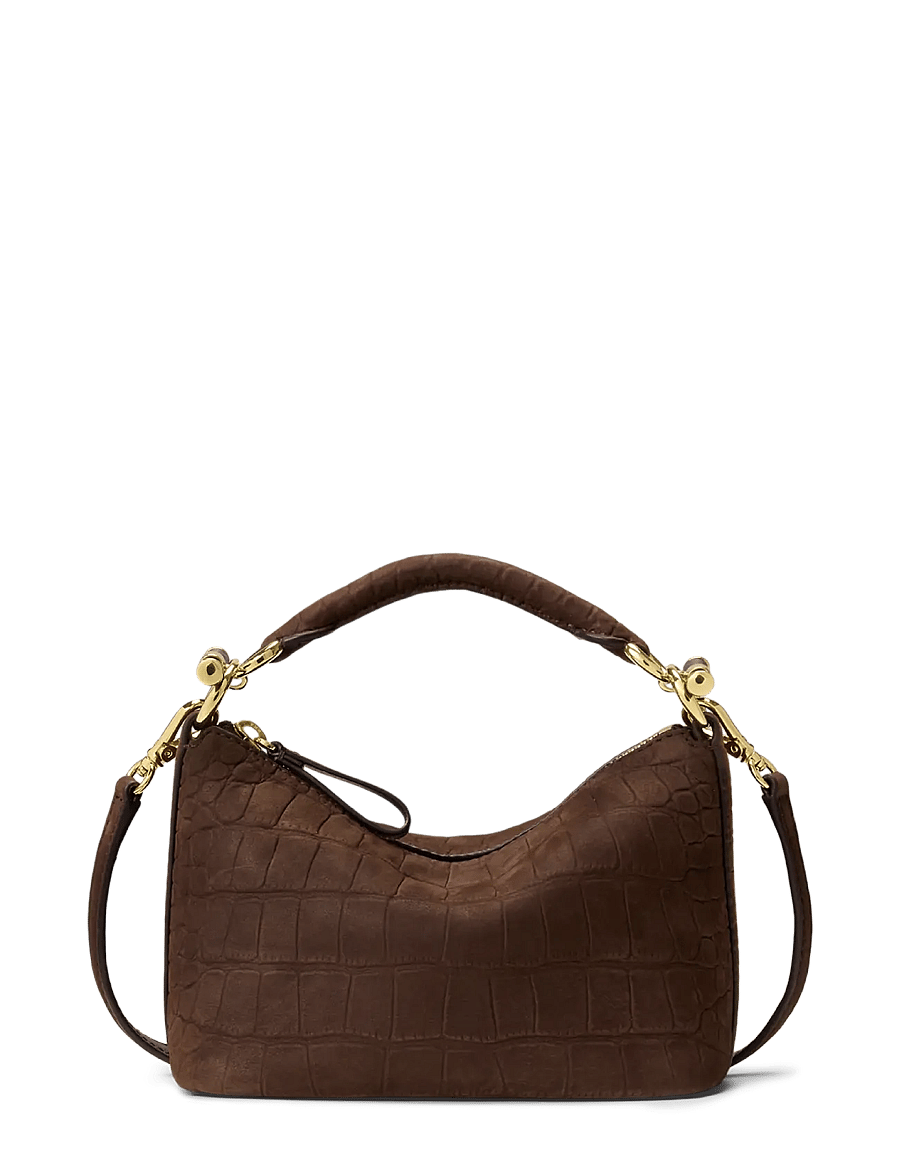 Lauren Ralph Lauren - Embossed Nubuck Mini Blaike Shoulder Bag - alltags-style - chestnut brown - 0