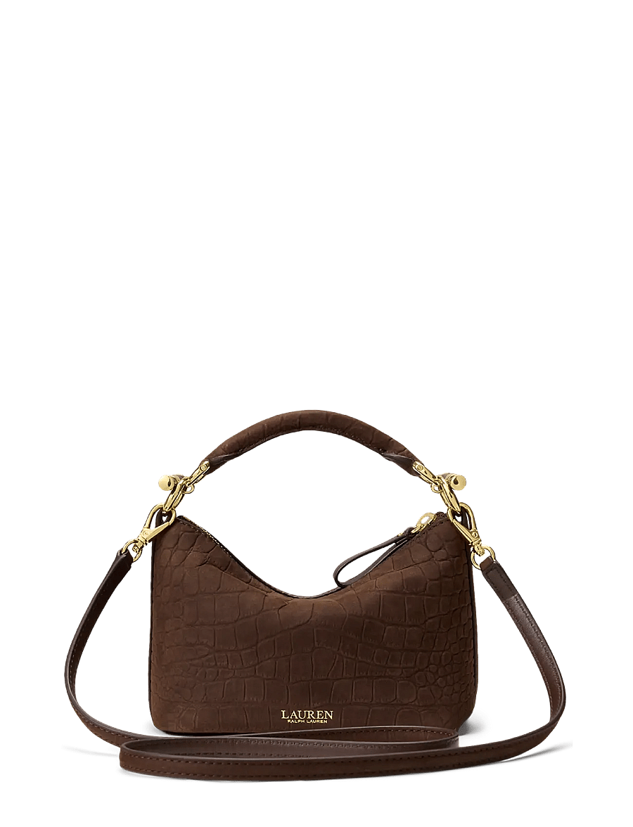 Lauren Ralph Lauren - Embossed Nubuck Mini Blaike Shoulder Bag - alltags-style - chestnut brown - 1