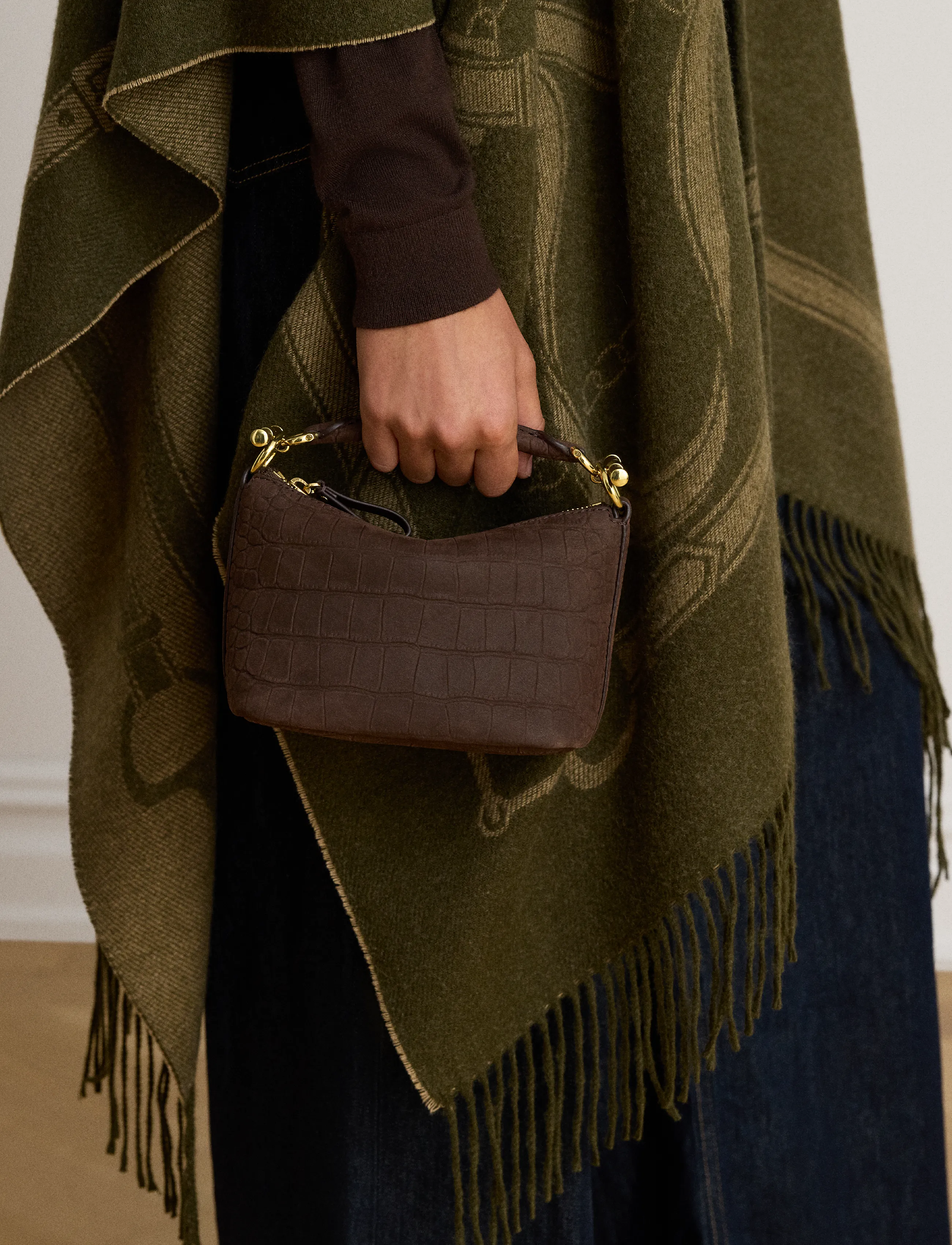 Lauren Ralph Lauren - Embossed Nubuck Mini Blaike Shoulder Bag - alltags-style - chestnut brown - 3