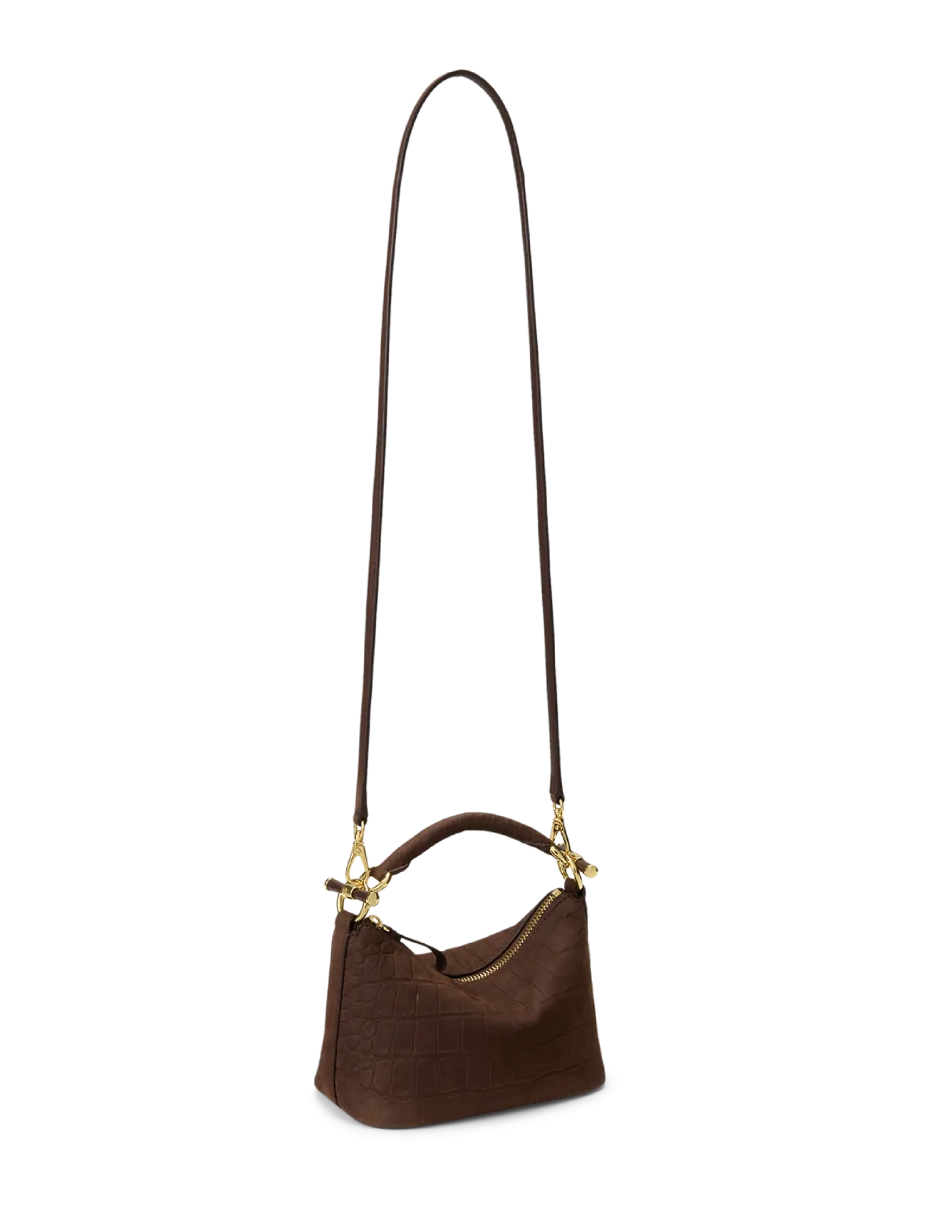 Lauren Ralph Lauren - Embossed Nubuck Mini Blaike Shoulder Bag - alltags-style - chestnut brown - 2