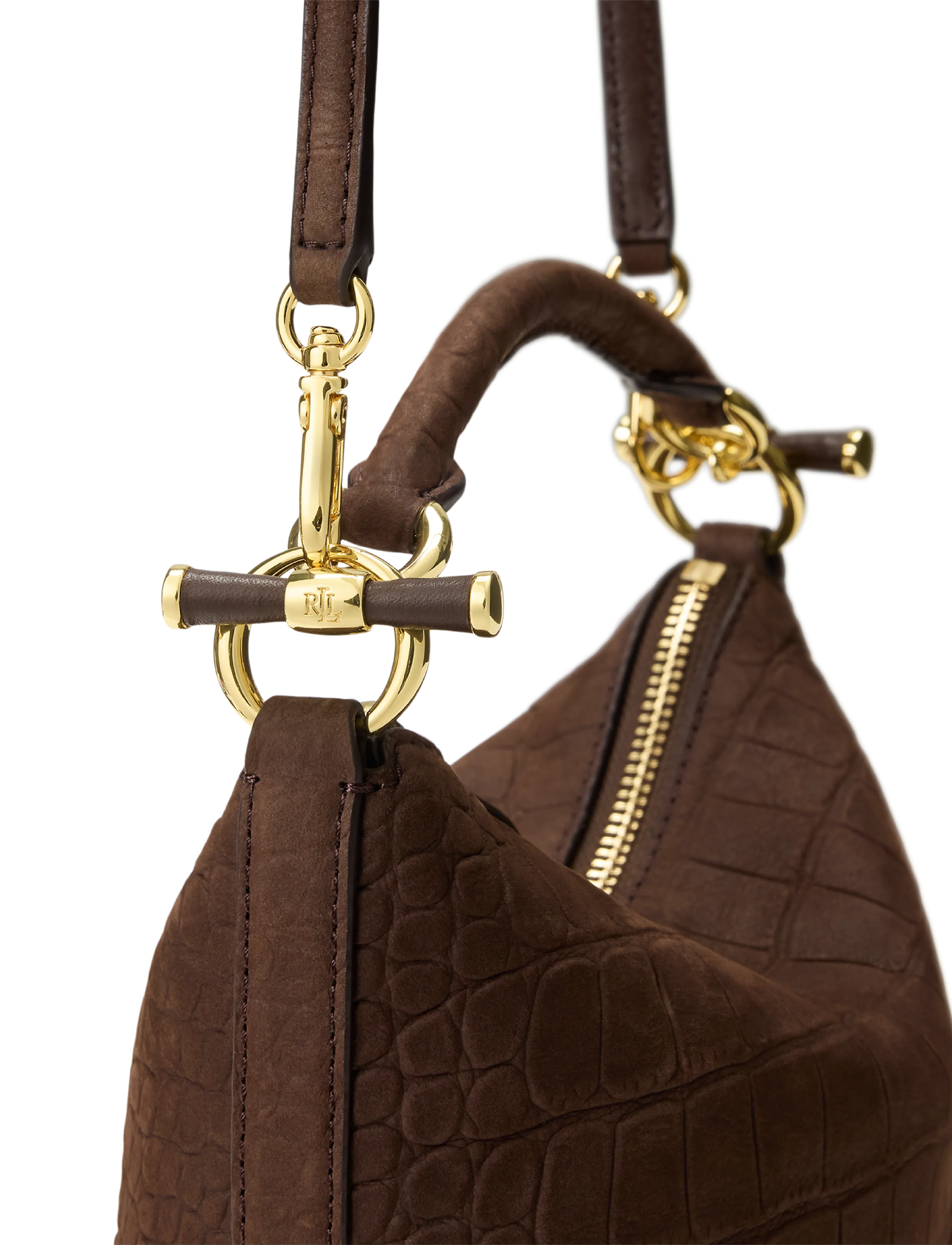 Lauren Ralph Lauren - Embossed Nubuck Mini Blaike Shoulder Bag - alltags-style - chestnut brown - 4
