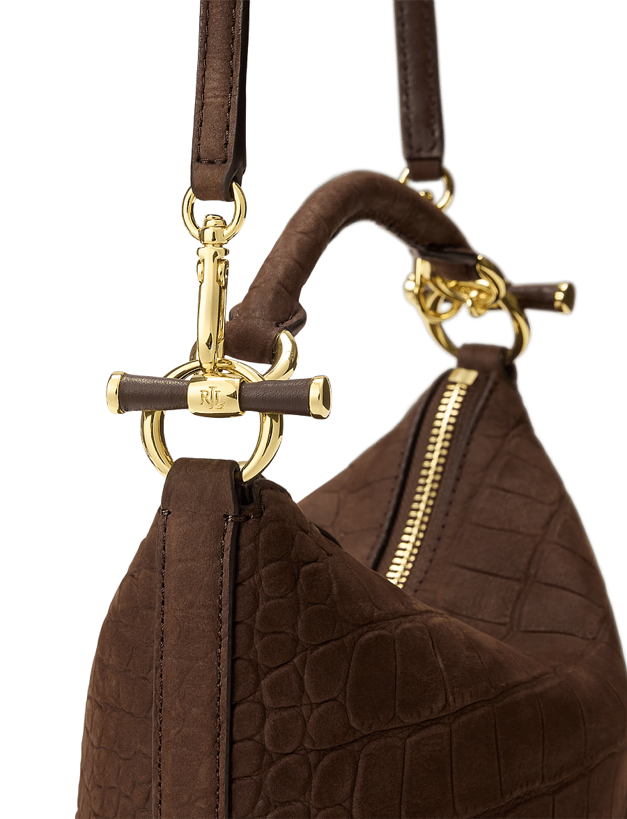 Lauren Ralph Lauren - Embossed Nubuck Mini Blaike Shoulder Bag - alltags-style - chestnut brown - 4