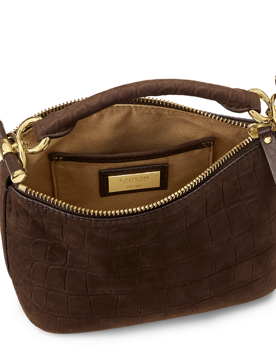 Lauren Ralph Lauren - Embossed Nubuck Mini Blaike Shoulder Bag - alltags-style - chestnut brown - 5