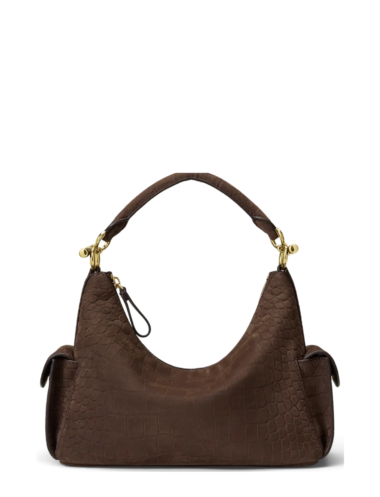 Lauren Ralph Croc-Embossed Small Blaike Shoulder Bag, One Size, Bags, Braun - Bags-crossbody Frauen