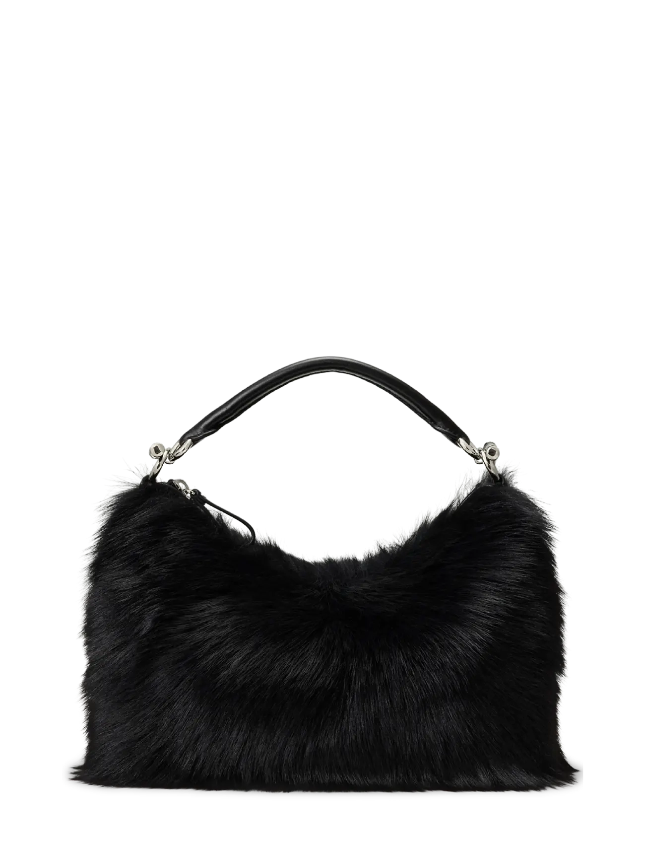 Lauren Ralph Lauren Shearling Small Blaike Shoulder Bag - Bags - BLACK/BLACK / black