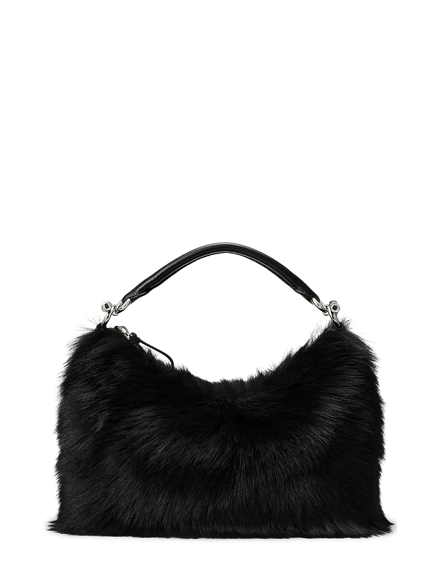 Lauren Ralph Lauren - Shearling Small Blaike Shoulder Bag - schultertaschen - black/black - 0