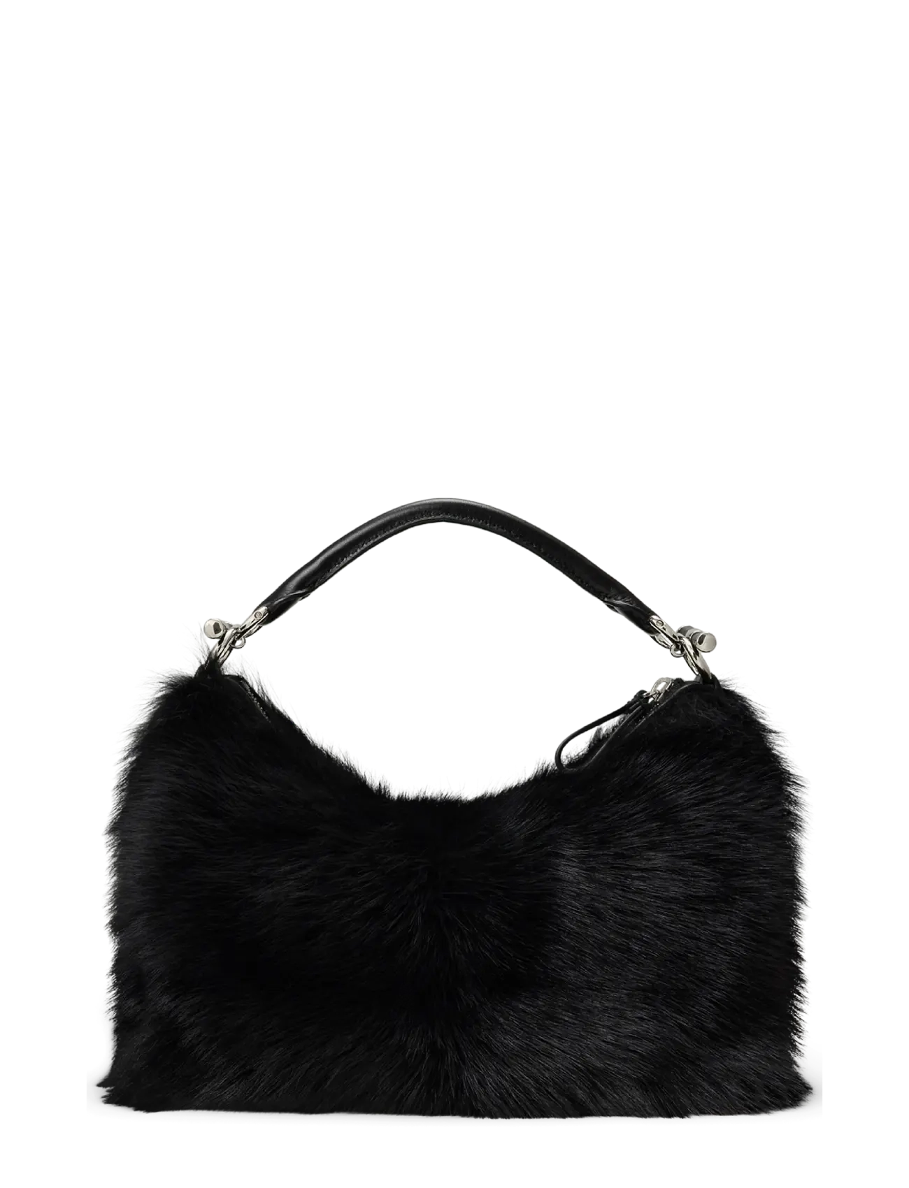 Lauren Ralph Lauren - Shearling Small Blaike Shoulder Bag - shoulder bags - black/black - 1