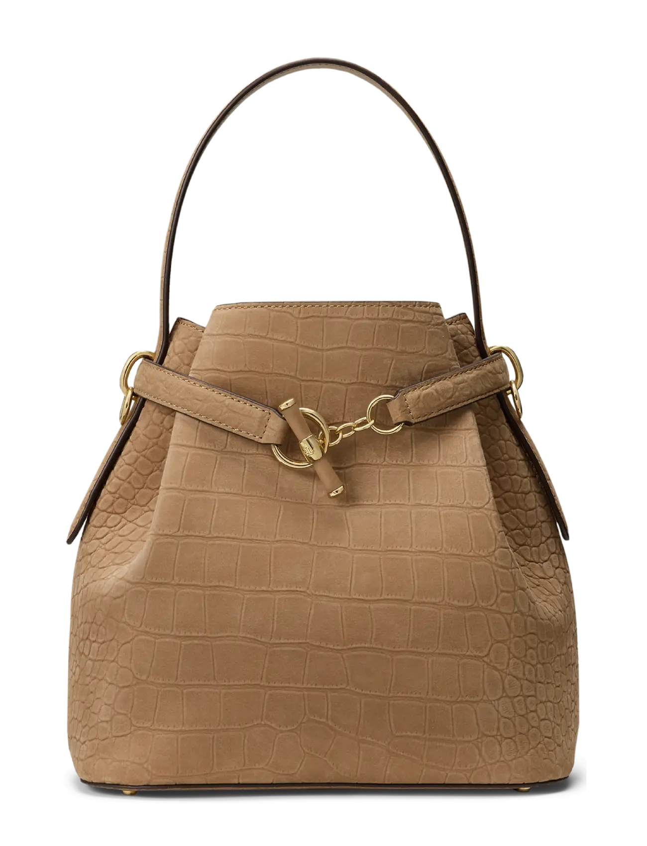 Lauren Ralph Lauren Embossed Nubuck Medium Blaike Bucket Bag - Taschen - CAMEL / brown