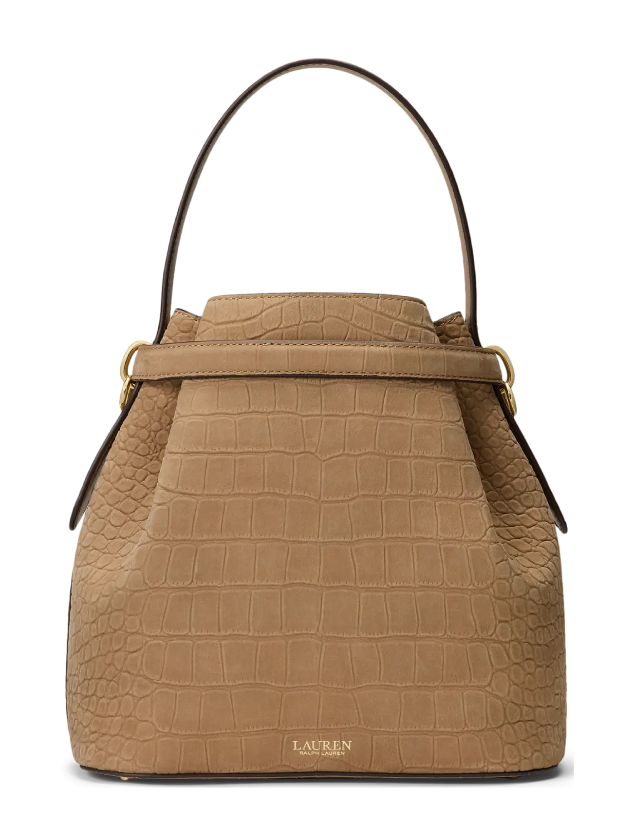 Lauren Ralph Lauren - Embossed Nubuck Medium Blaike Bucket Bag - beuteltaschen - camel - 1