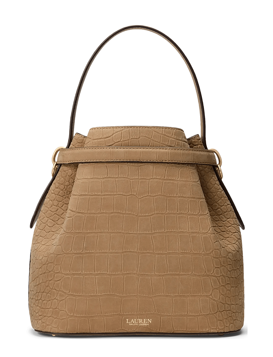 Lauren Ralph Lauren - Embossed Nubuck Medium Blaike Bucket Bag - beuteltaschen - camel - 1