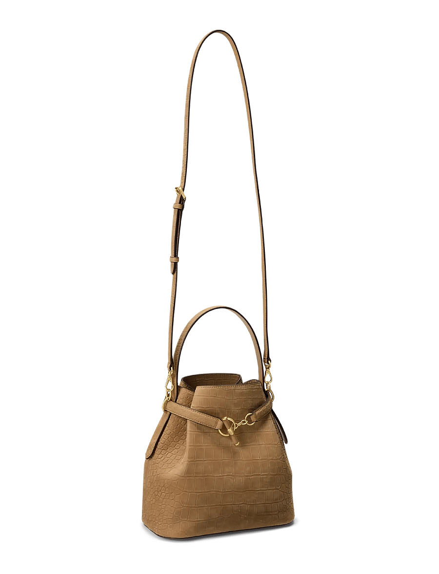 Lauren Ralph Lauren - Embossed Nubuck Medium Blaike Bucket Bag - beuteltaschen - camel - 2