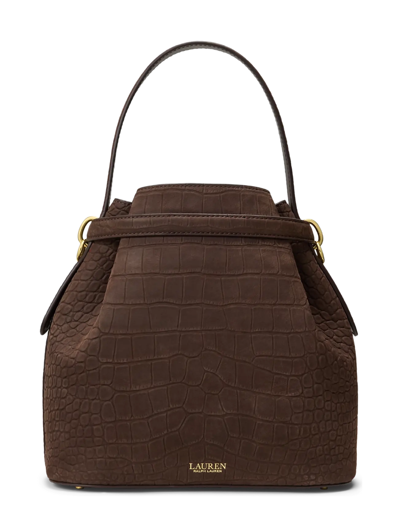 Lauren Ralph Lauren - Embossed Nubuck Medium Blaike Bucket Bag - beuteltaschen - chestnut brown - 1