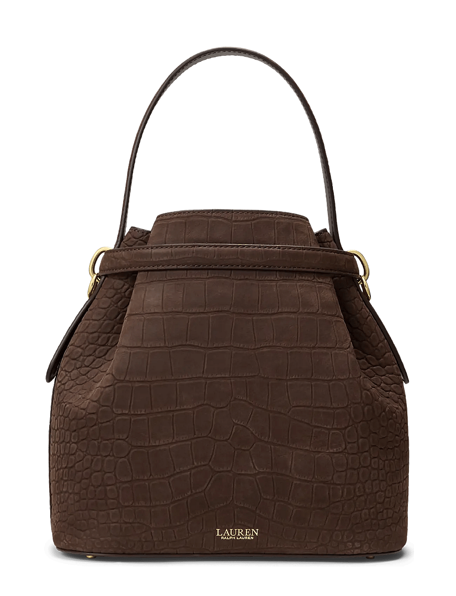 Lauren Ralph Lauren - Embossed Nubuck Medium Blaike Bucket Bag - beuteltaschen - chestnut brown - 1