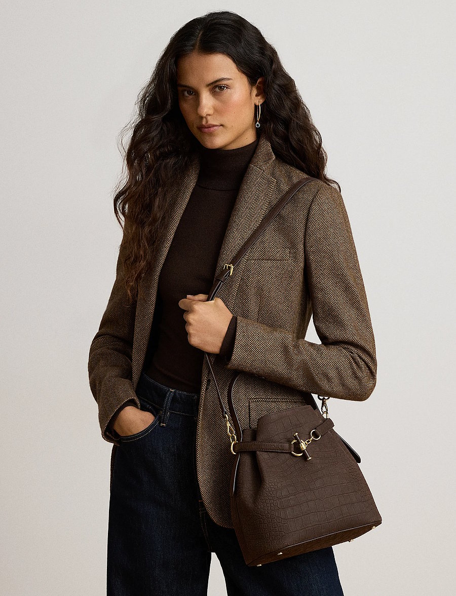 Lauren Ralph Lauren - Embossed Nubuck Medium Blaike Bucket Bag - beuteltaschen - chestnut brown - 3