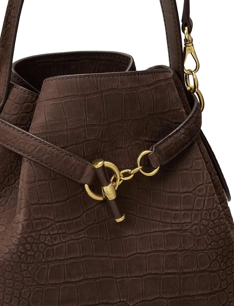 Lauren Ralph Lauren - Embossed Nubuck Medium Blaike Bucket Bag - beuteltaschen - chestnut brown - 4
