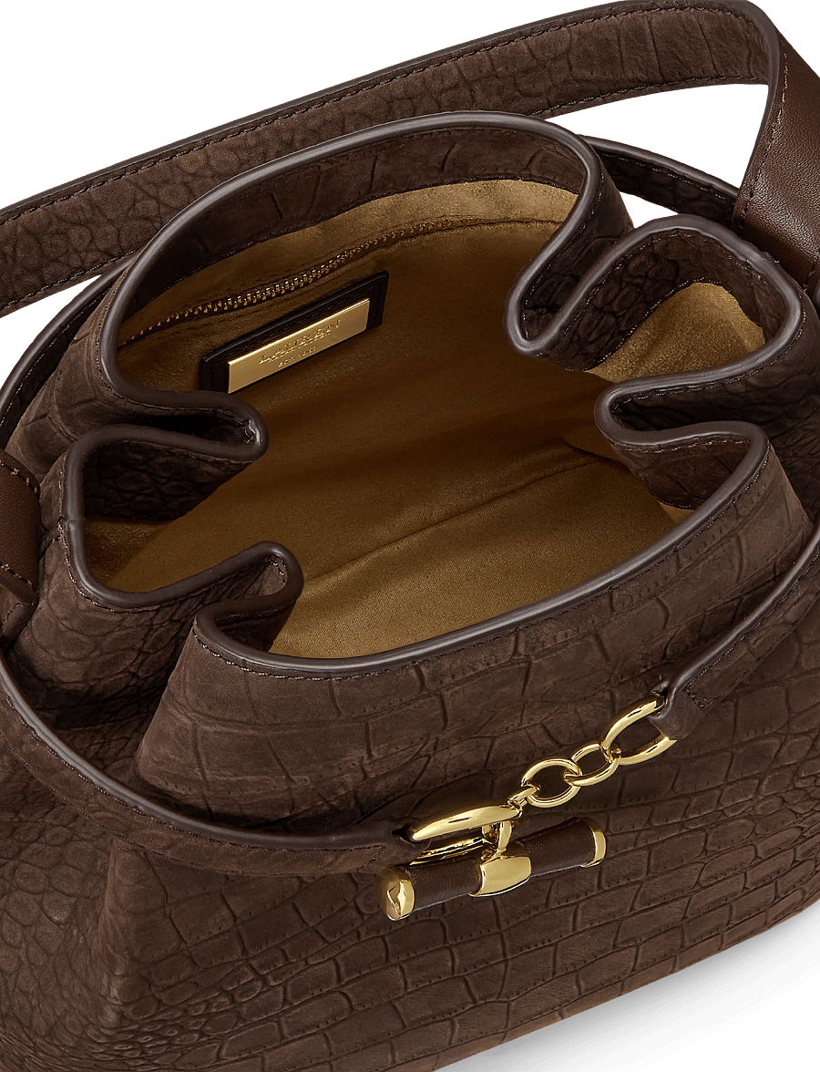 Lauren Ralph Lauren - Embossed Nubuck Medium Blaike Bucket Bag - beuteltaschen - chestnut brown - 5