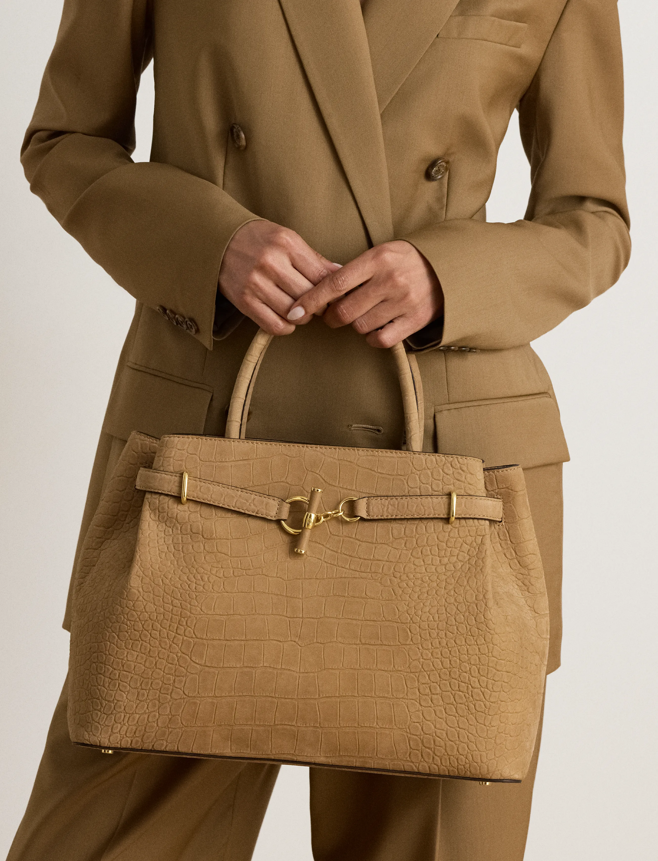 Lauren Ralph Lauren - Embossed Nubuck Large Blaike Satchel - besondere anlässe - camel - 3