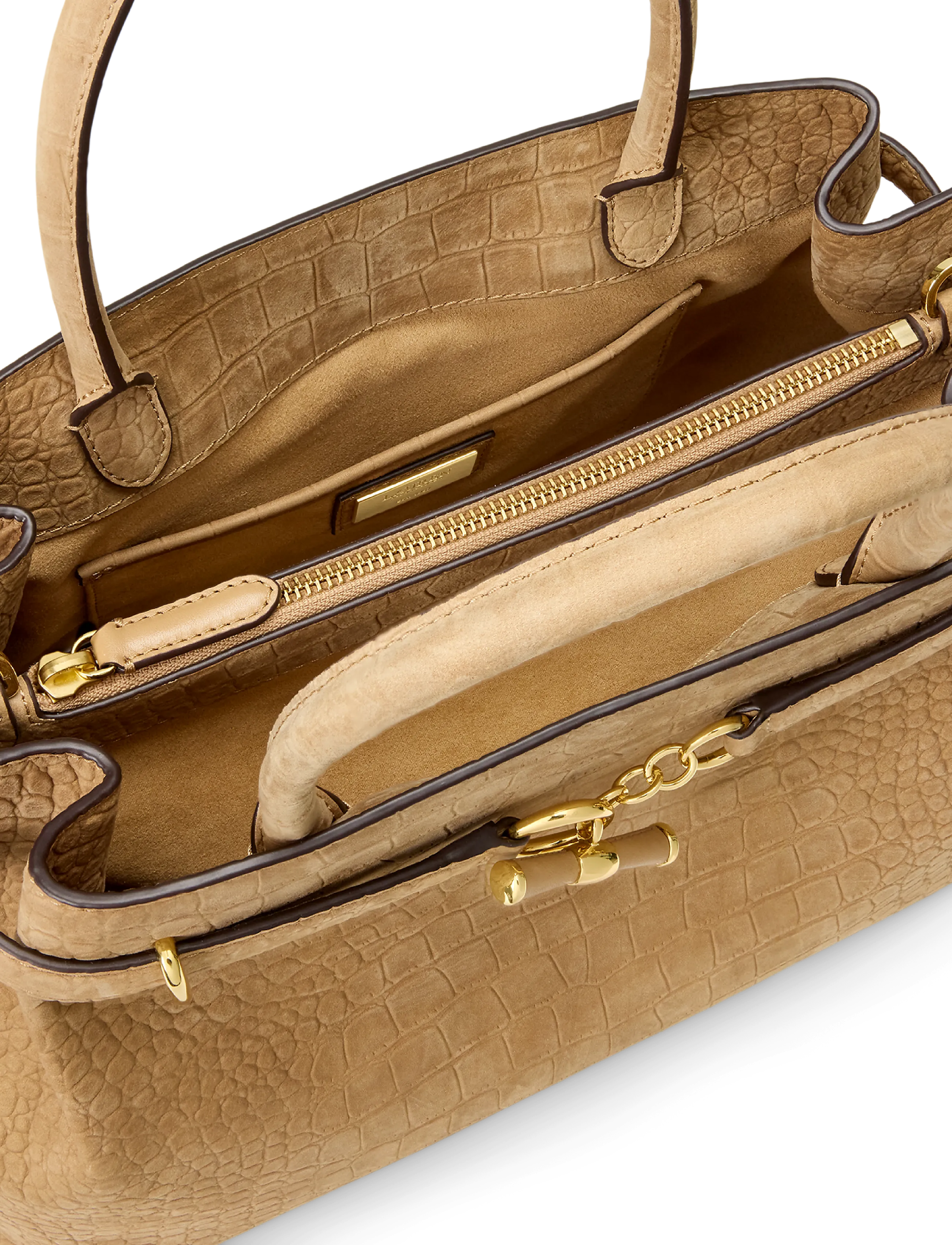 Lauren Ralph Lauren - Embossed Nubuck Large Blaike Satchel - besondere anlässe - camel - 4