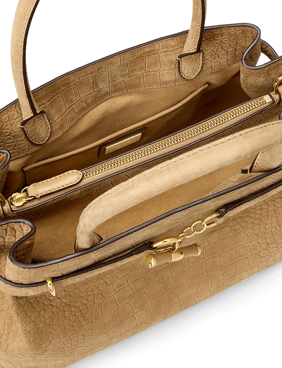 Lauren Ralph Lauren - Embossed Nubuck Large Blaike Satchel - besondere anlässe - camel - 4