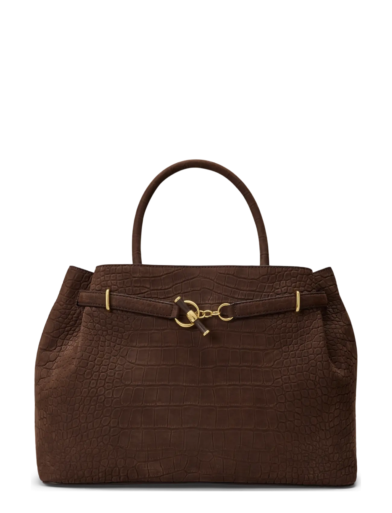 Lauren Ralph Lauren Embossed Nubuck Large Blaike Satchel - Taschen - CHESTNUT BROWN / brown