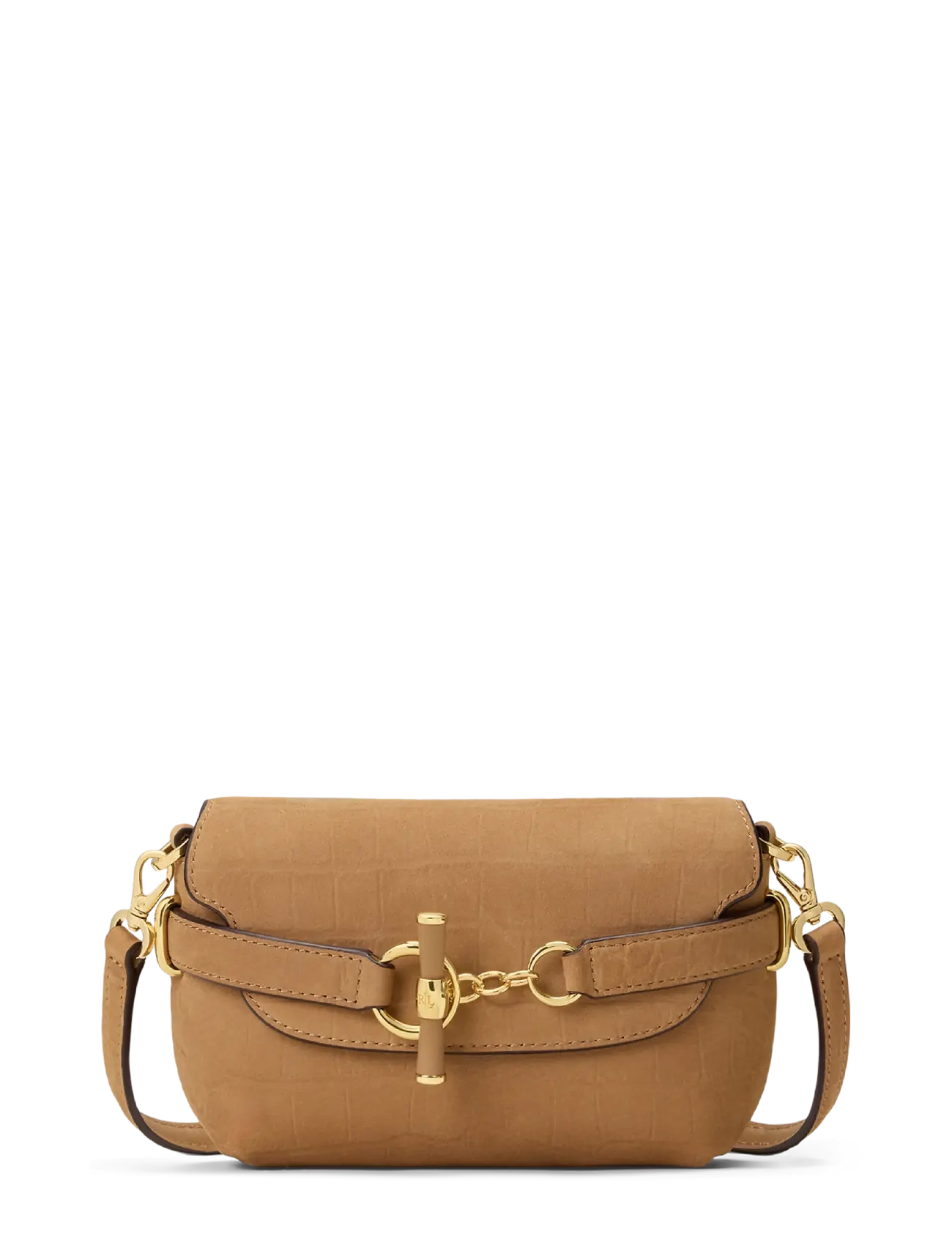Lauren Ralph Lauren Croc-Embossed Small Blaike Crossbody Bag - Taschen - CAMEL / brown