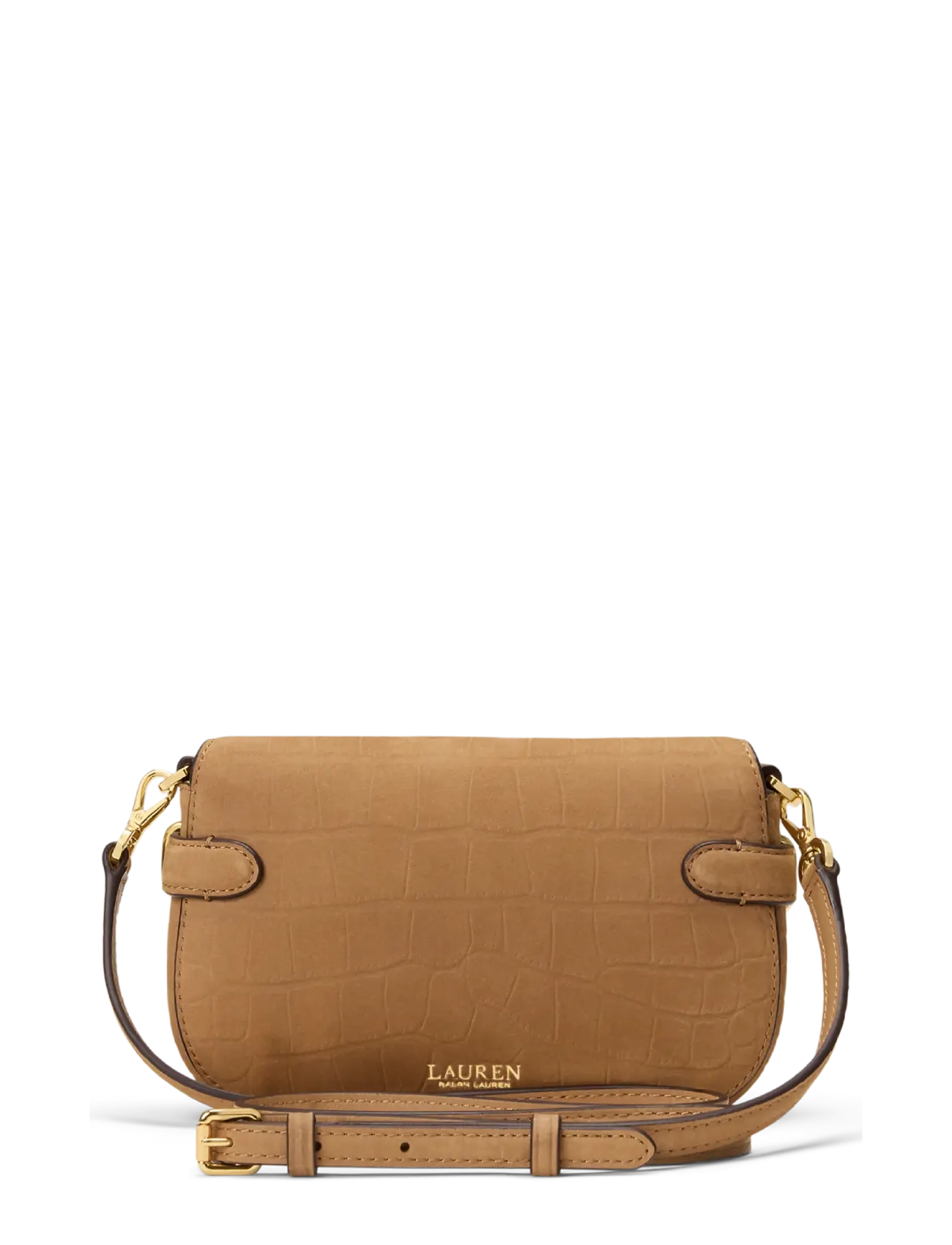 Lauren Ralph Lauren - Croc-Embossed Small Blaike Crossbody Bag - umhängetaschen - camel - 1