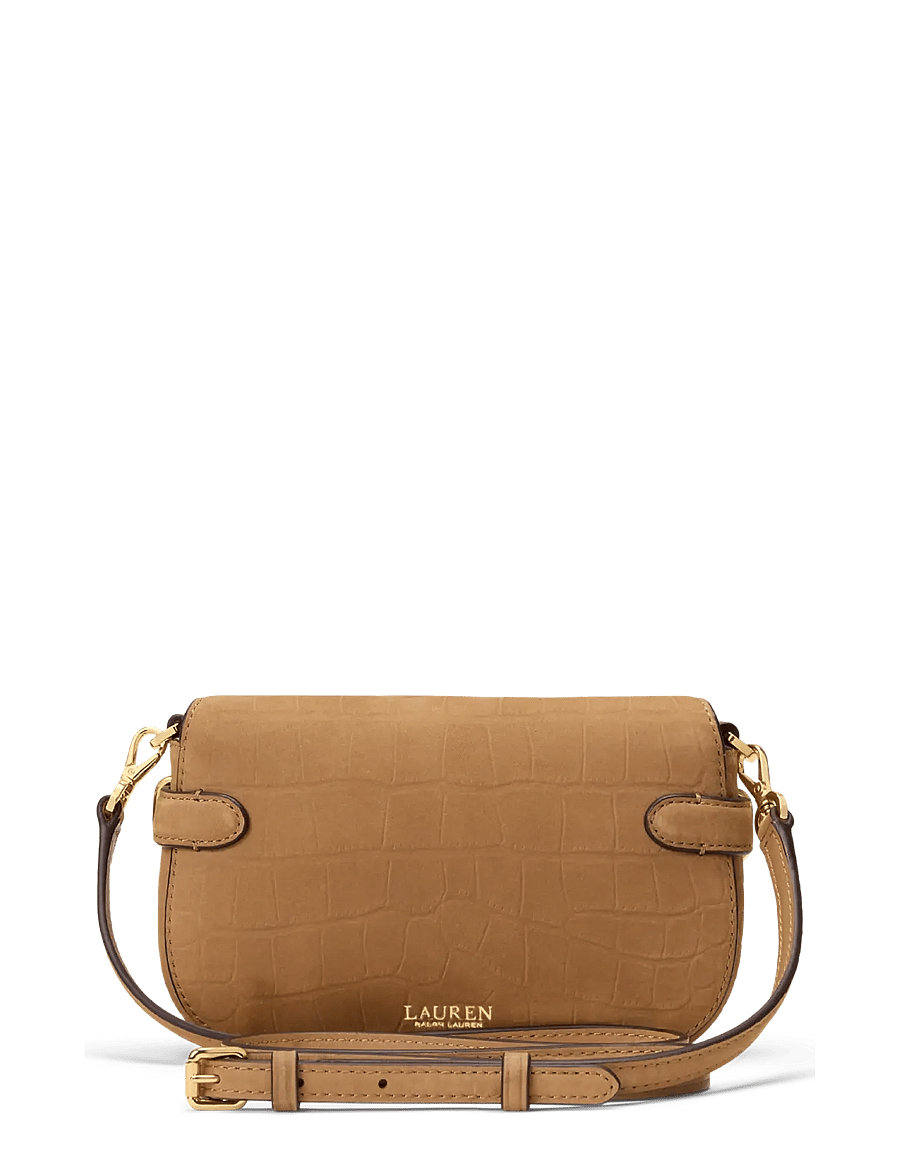 Lauren Ralph Lauren - Croc-Embossed Small Blaike Crossbody Bag - umhängetaschen - camel - 1