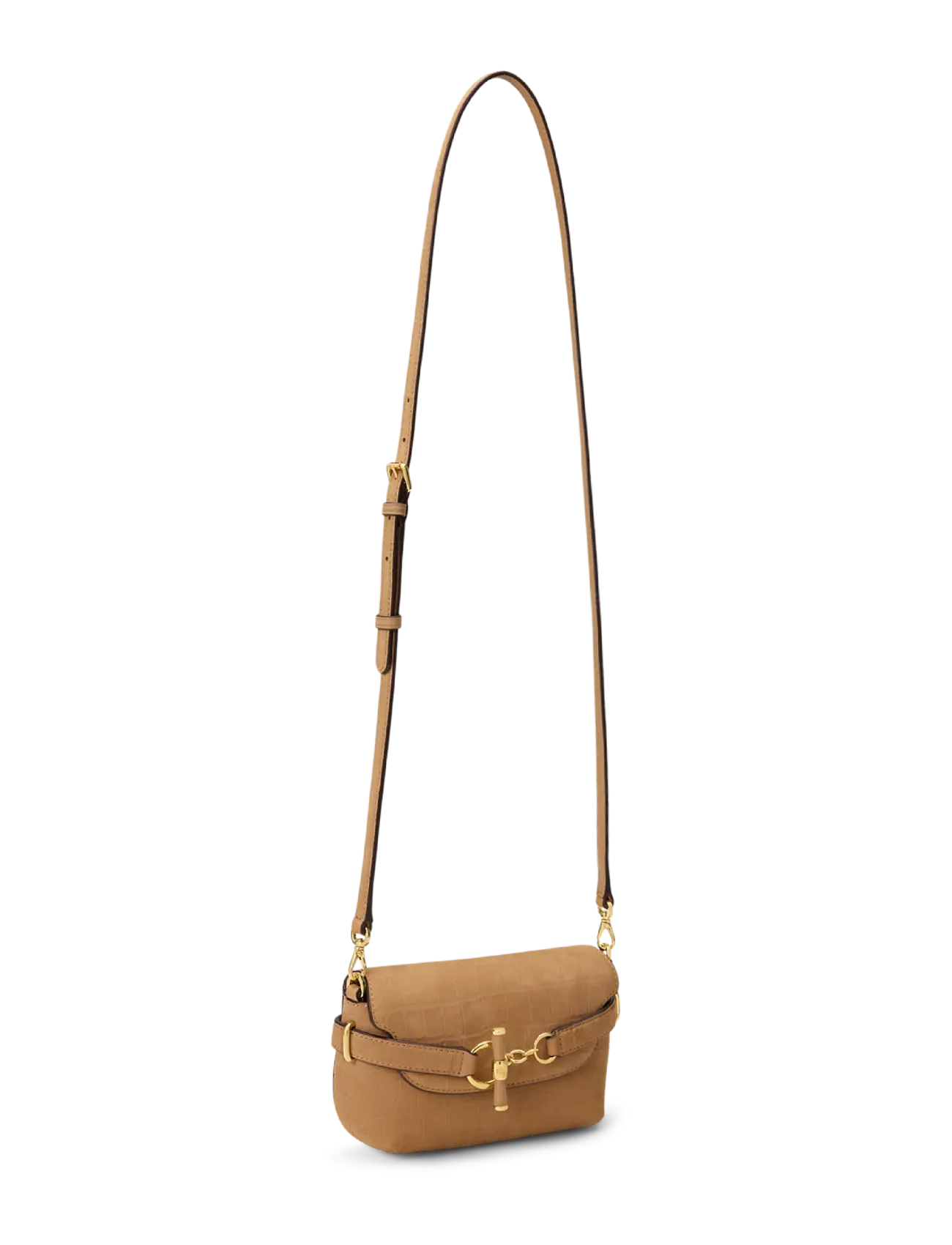 Lauren Ralph Lauren - Croc-Embossed Small Blaike Crossbody Bag - umhängetaschen - camel - 2
