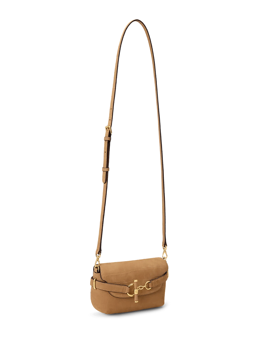 Lauren Ralph Lauren - Croc-Embossed Small Blaike Crossbody Bag - umhängetaschen - camel - 2