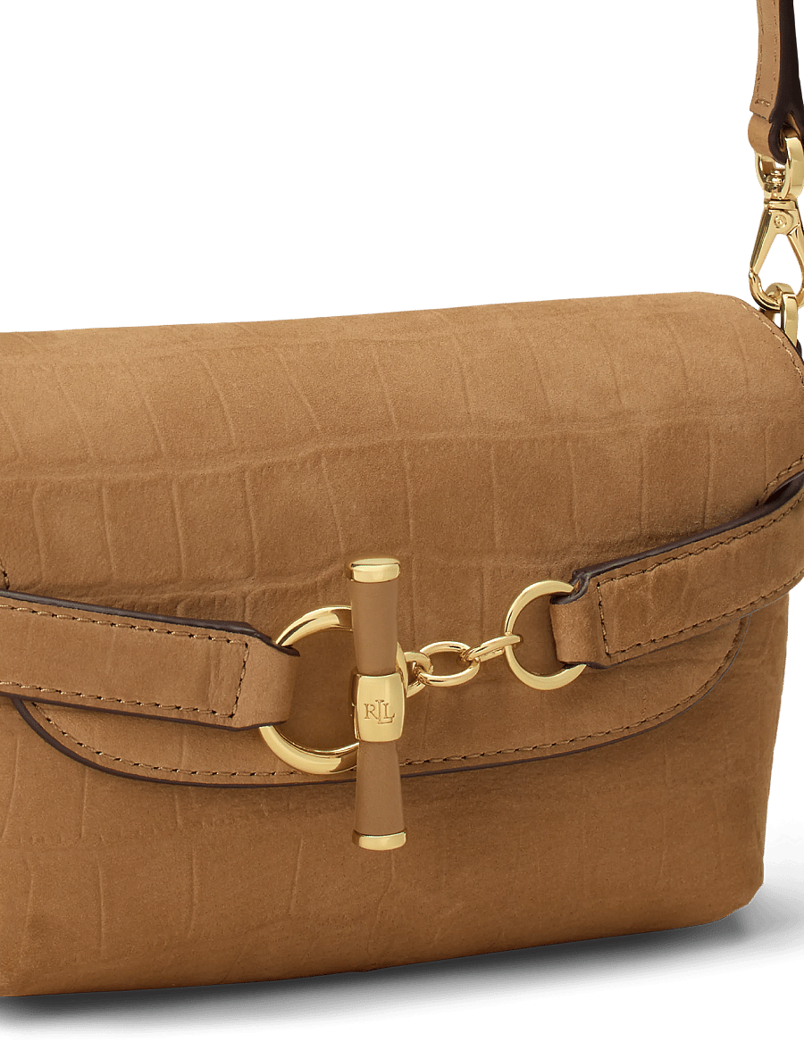 Lauren Ralph Lauren - Croc-Embossed Small Blaike Crossbody Bag - umhängetaschen - camel - 4