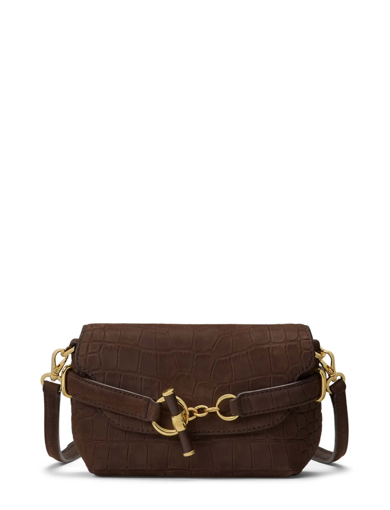 Lauren Ralph Croc-Embossed Small Blaike Crossbody Bag, One Size, Bags, Braun - Frauen