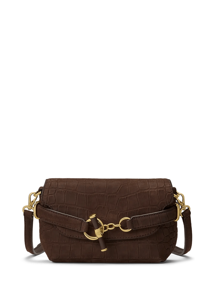 Lauren Ralph Lauren - Croc-Embossed Small Blaike Crossbody Bag - crossbody bags - chestnut brown - 0
