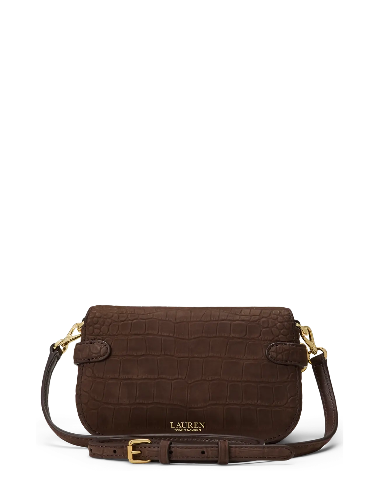 Lauren Ralph Lauren - Croc-Embossed Small Blaike Crossbody Bag - crossbody bags - chestnut brown - 1
