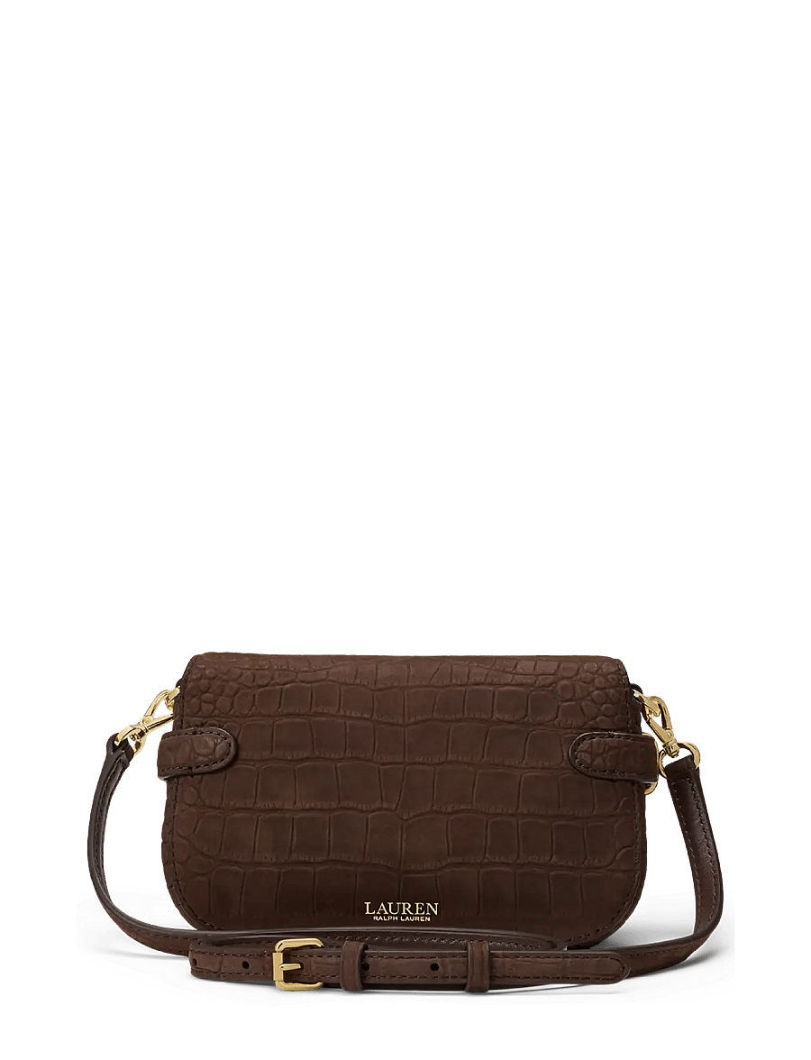 Lauren Ralph Lauren - Croc-Embossed Small Blaike Crossbody Bag - crossbody bags - chestnut brown - 1