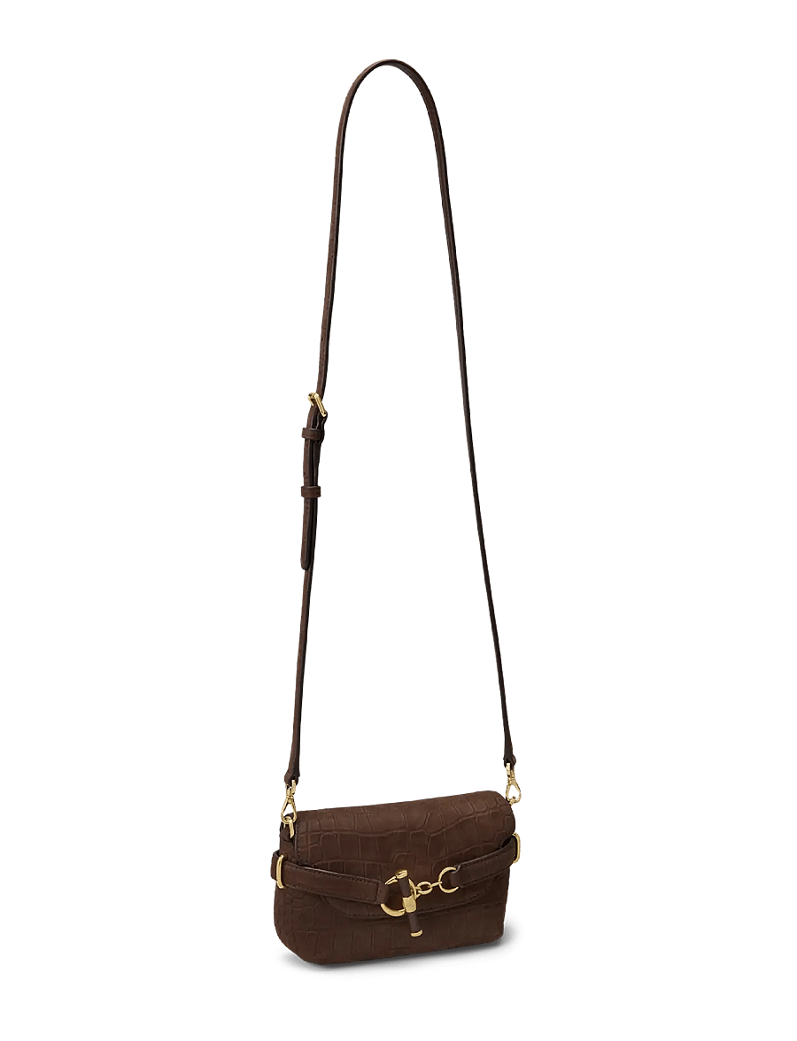 Lauren Ralph Lauren - Croc-Embossed Small Blaike Crossbody Bag - crossbody bags - chestnut brown - 2