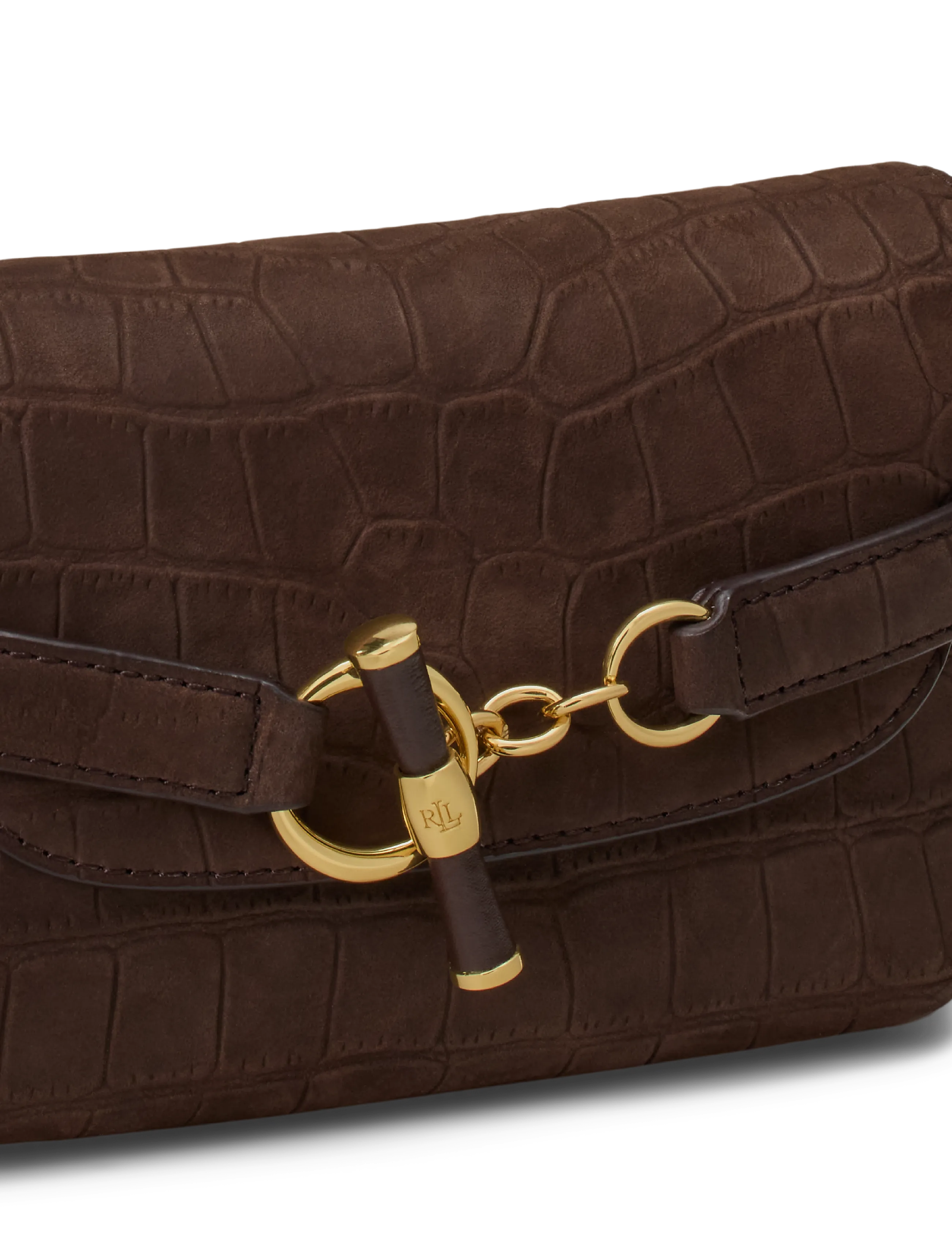 Lauren Ralph Lauren - Croc-Embossed Small Blaike Crossbody Bag - crossbody bags - chestnut brown - 4