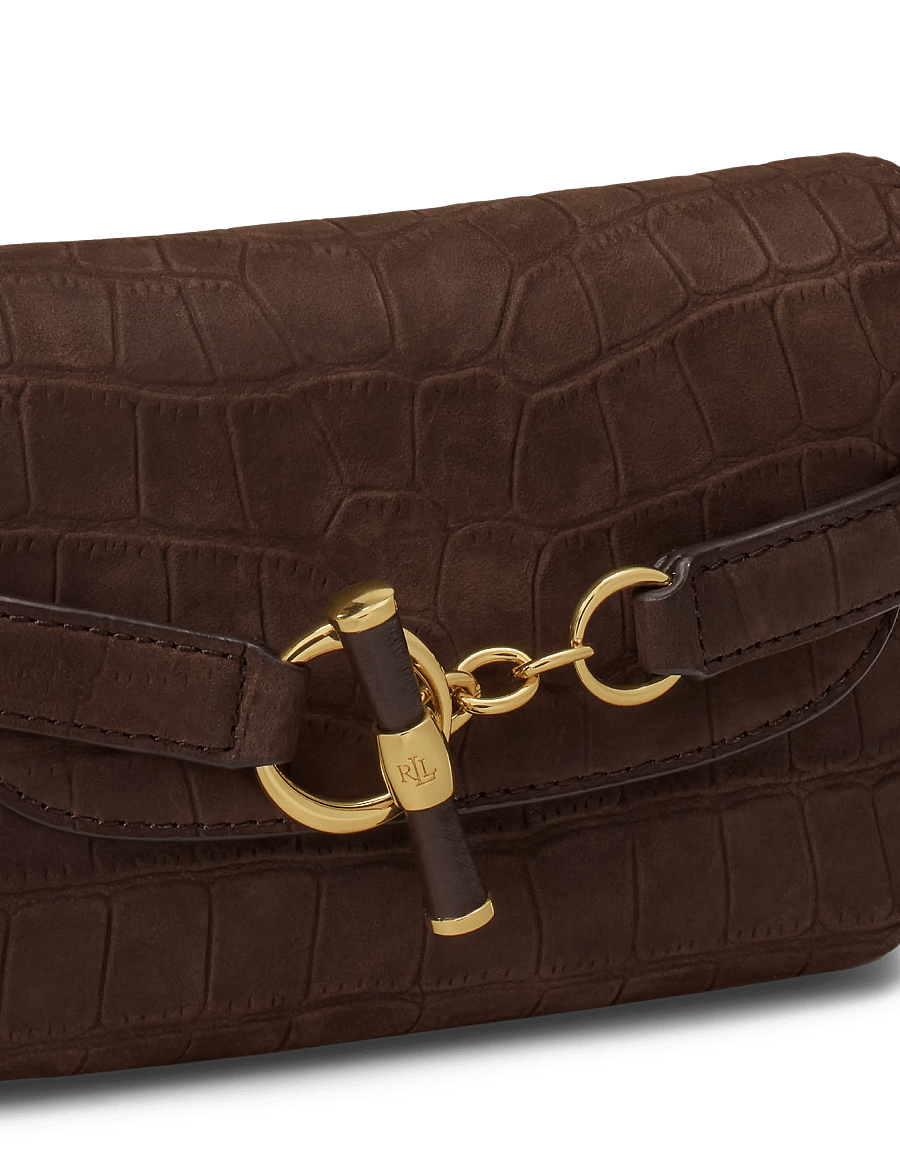 Lauren Ralph Lauren - Croc-Embossed Small Blaike Crossbody Bag - crossbody bags - chestnut brown - 4