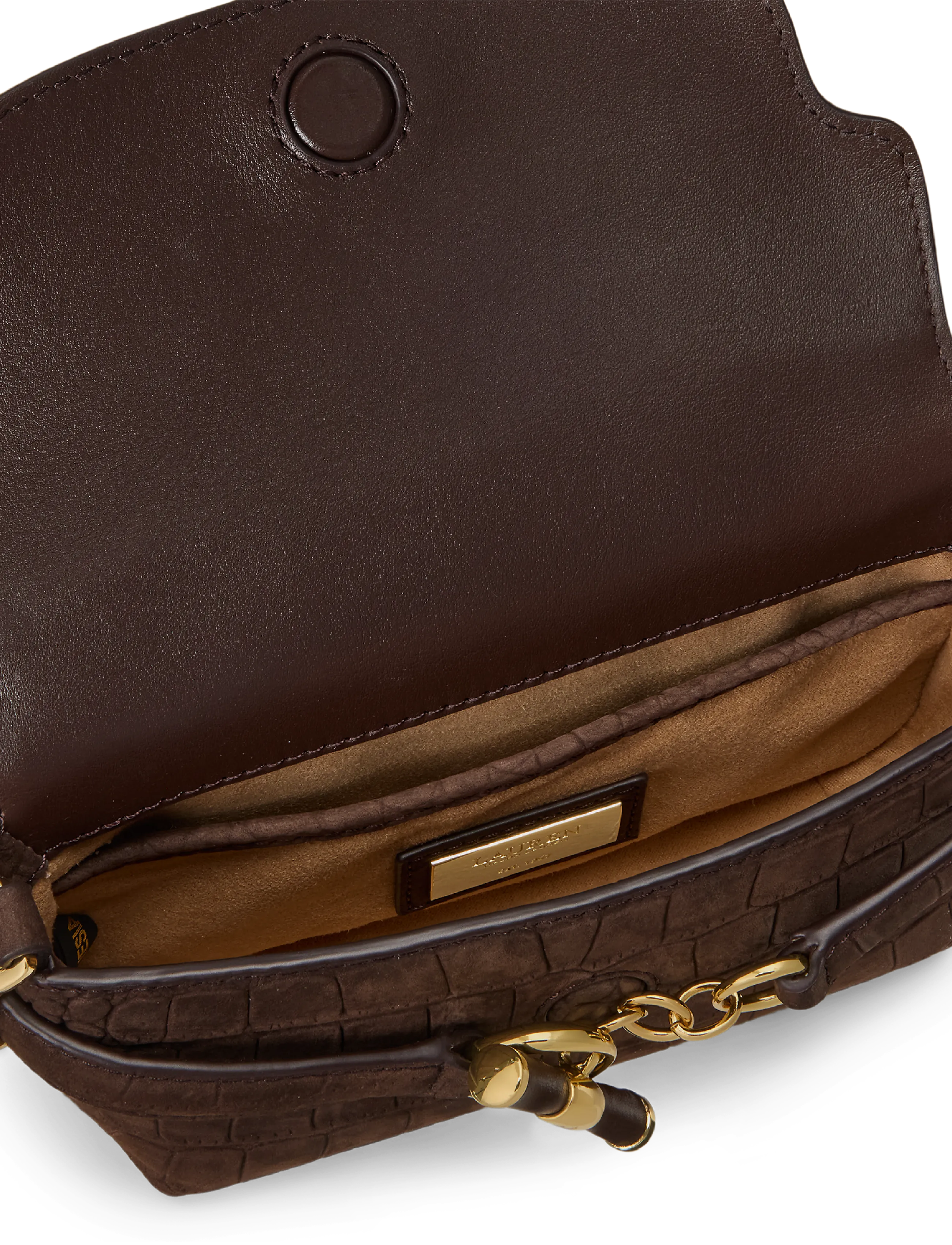 Lauren Ralph Lauren - Croc-Embossed Small Blaike Crossbody Bag - crossbody bags - chestnut brown - 5