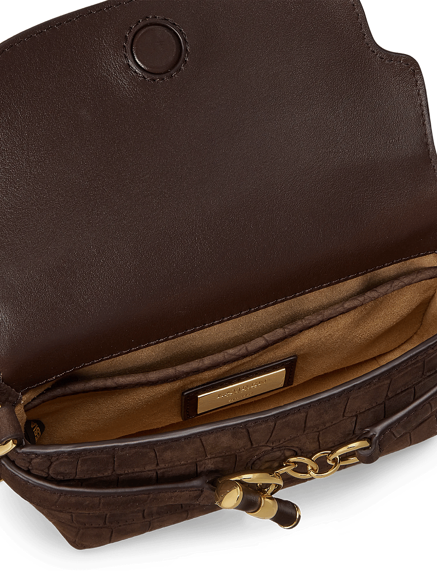 Lauren Ralph Lauren - Croc-Embossed Small Blaike Crossbody Bag - crossbody bags - chestnut brown - 5