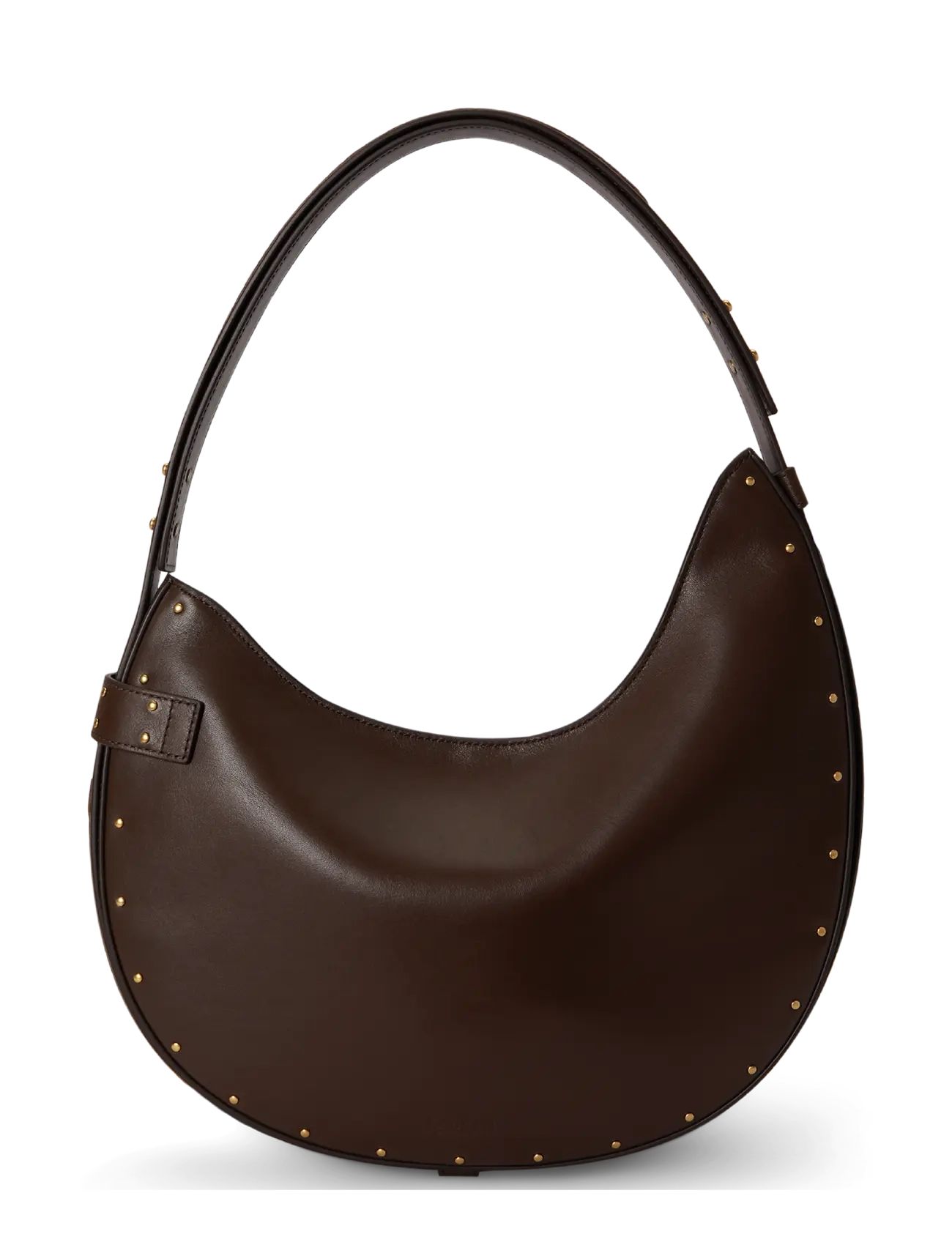 Lauren Ralph Lauren - Studded Leather Large Tasha Shoulder Bag - chestnut brown - 1