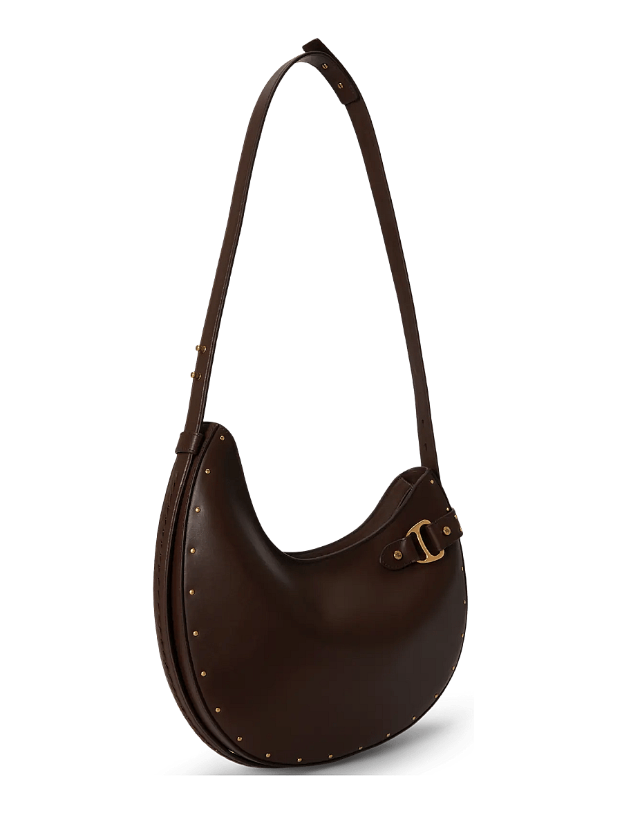 Lauren Ralph Lauren - Studded Leather Large Tasha Shoulder Bag - chestnut brown - 2