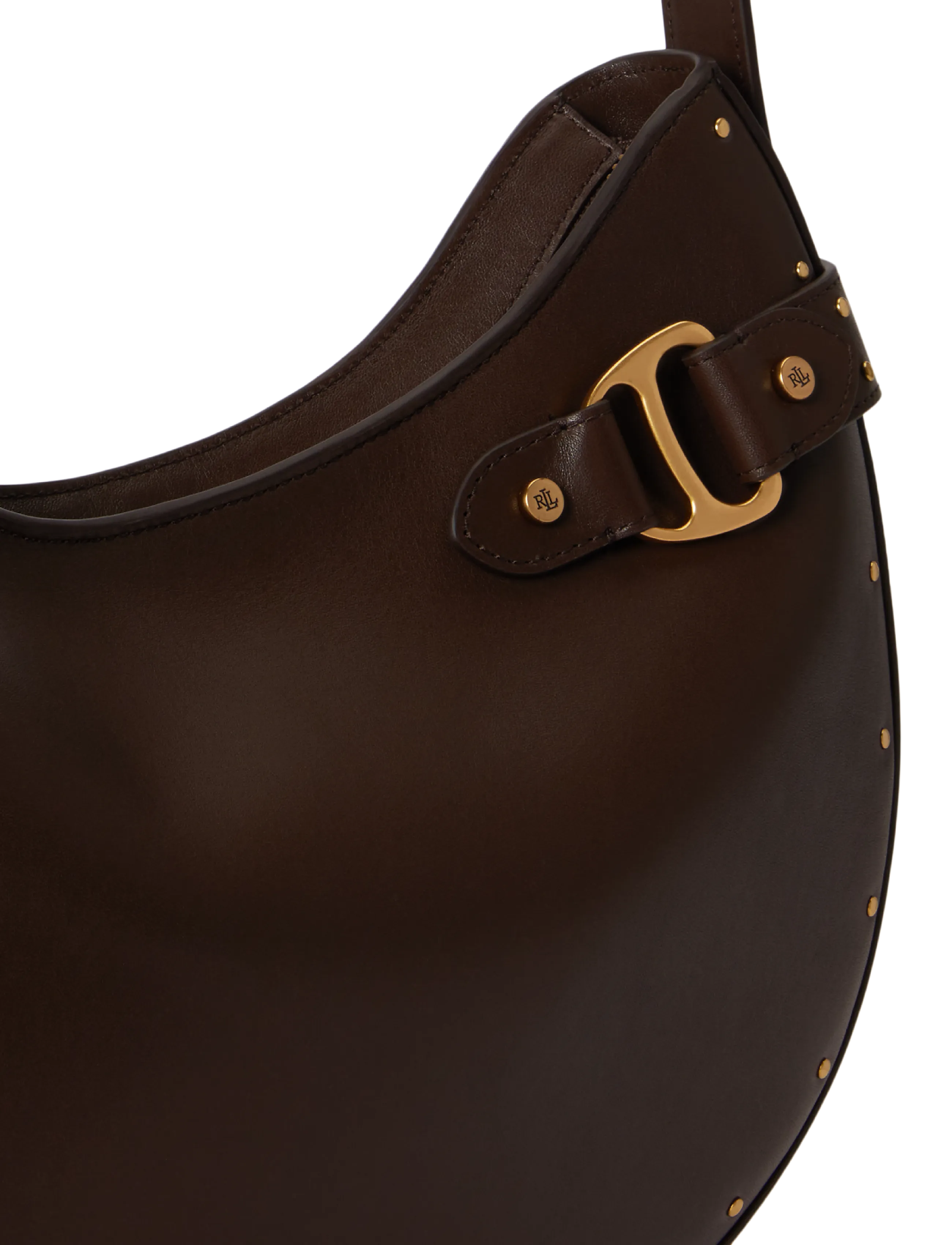 Lauren Ralph Lauren - Studded Leather Large Tasha Shoulder Bag - chestnut brown - 5