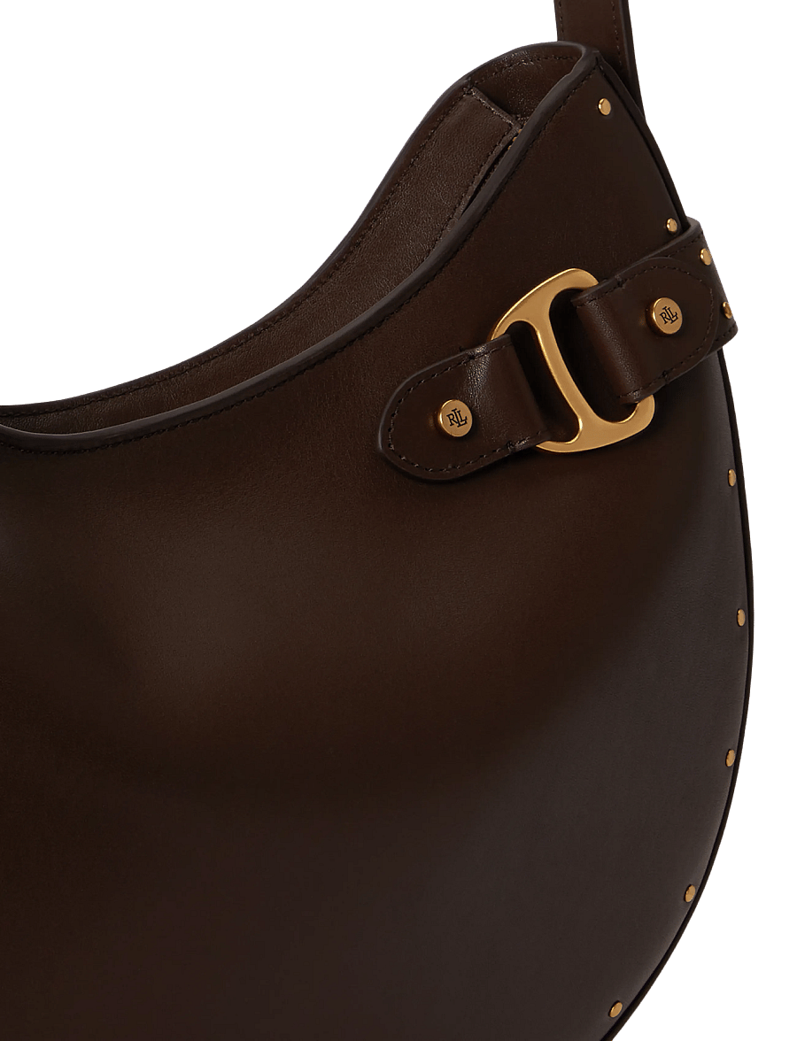 Lauren Ralph Lauren - Studded Leather Large Tasha Shoulder Bag - chestnut brown - 5