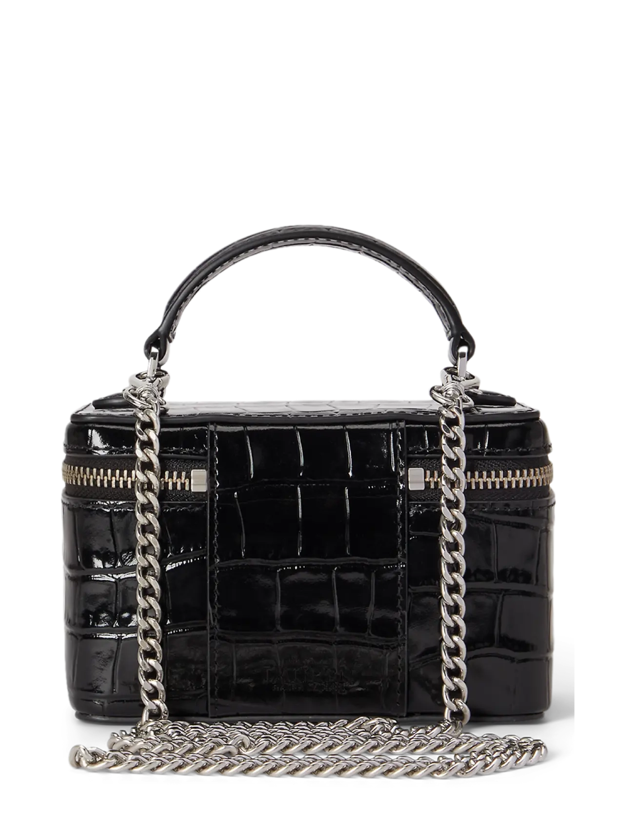 Lauren Ralph Lauren - Croc-Embossed Small Hallee Crossbody Bag - black - 1