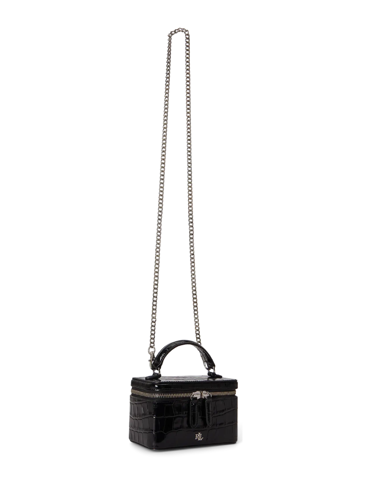Lauren Ralph Lauren - Croc-Embossed Small Hallee Crossbody Bag - black - 2