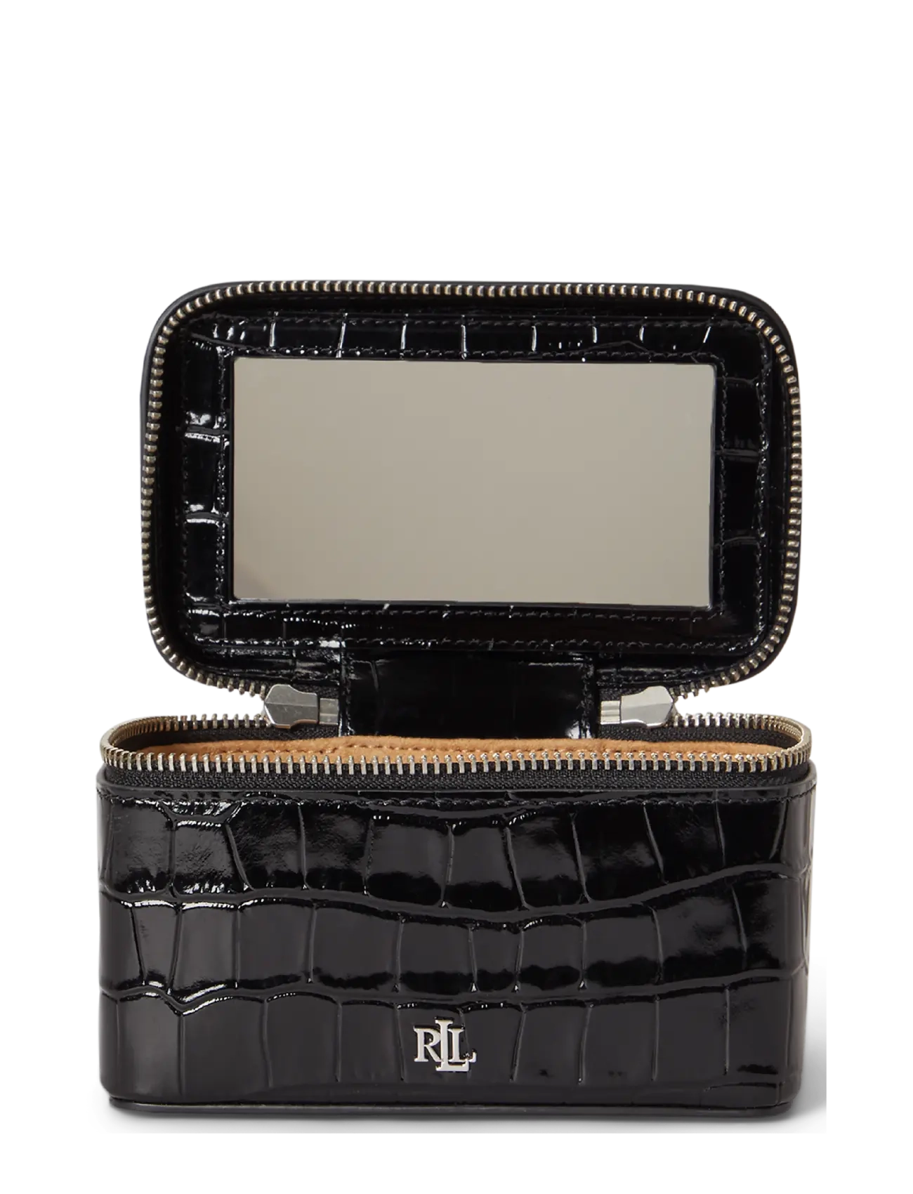 Lauren Ralph Lauren - Croc-Embossed Small Hallee Crossbody Bag - black - 3